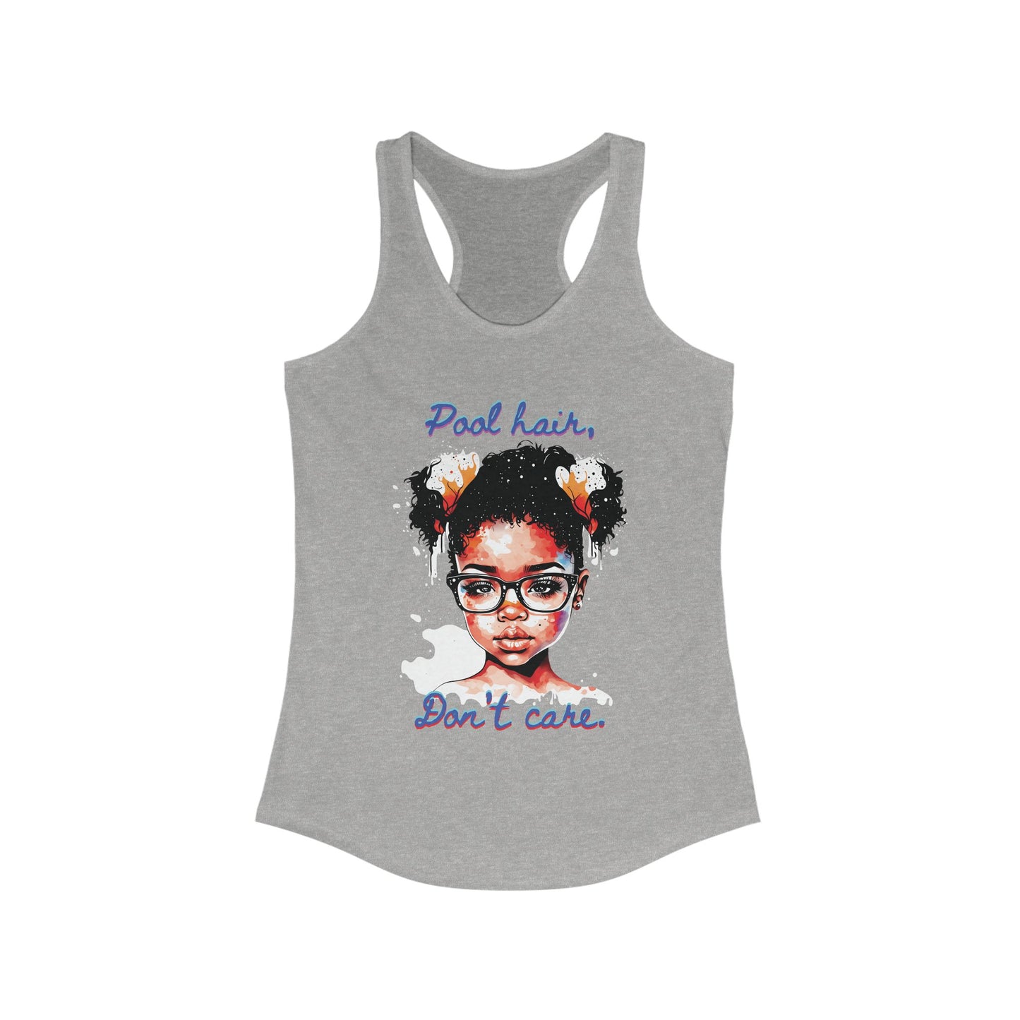 Racerback Tank Top - Pool Hair Workout Shirt, Black Girls, Tank Top, Summer Time, Heat
