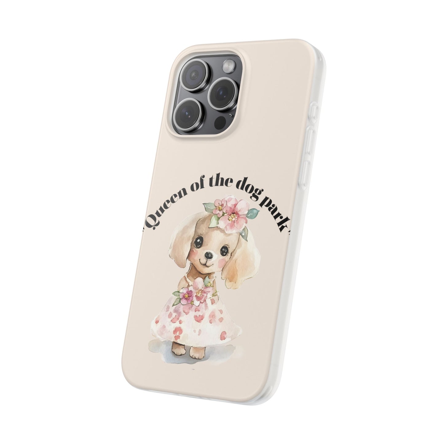 Cute Dog Park Flexi Case - 'Queen of the Dog Park', Protective Phone Cover for Dog Lovers, Pet Gift, Dog Mom Accessory, Custom Phone Case