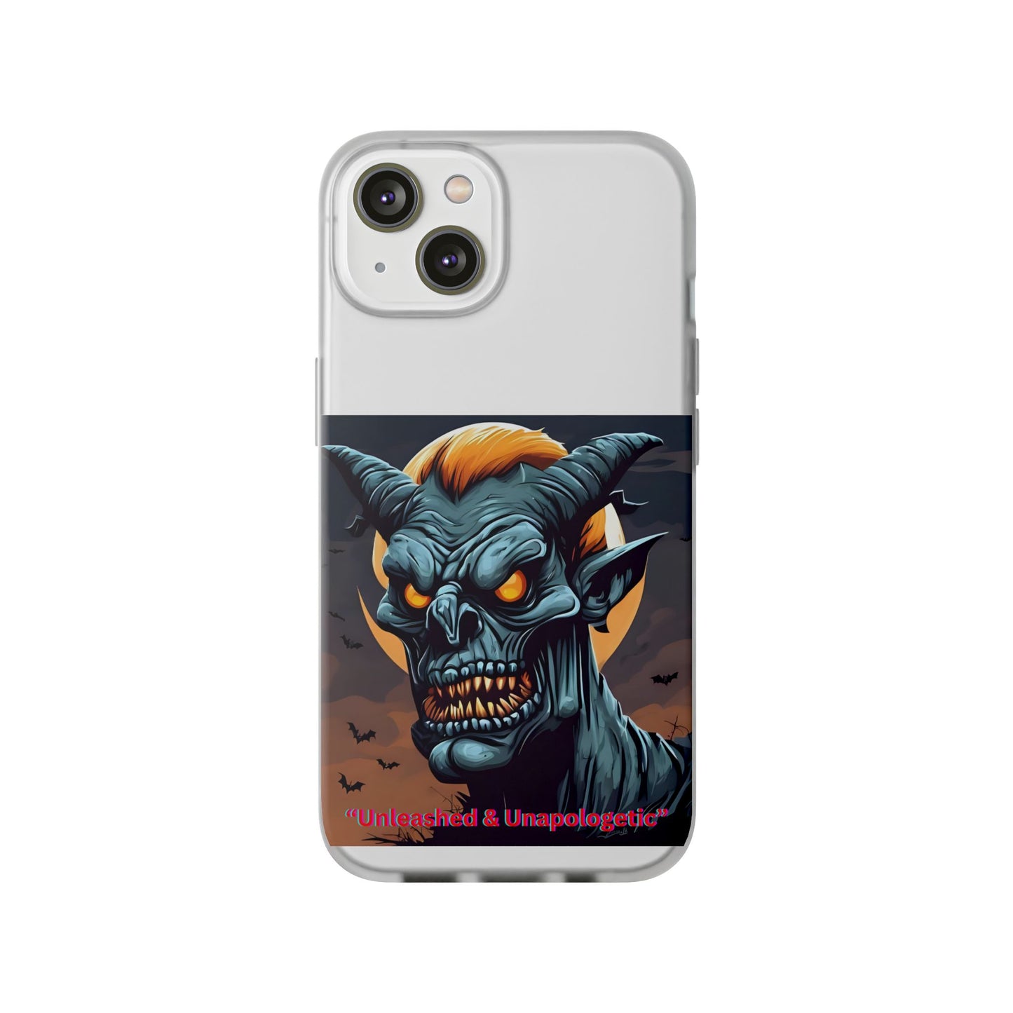 Scary Demon Art Flexi Case, Phone Cover for Halloween, Gift for Horror Lovers, Unapologetic Design, Trendy Cell Phone Protector