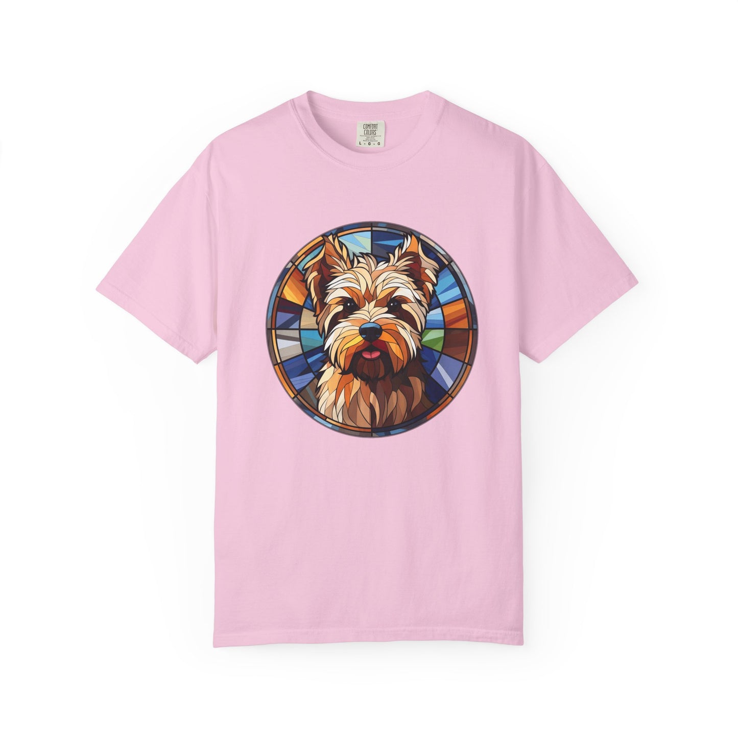 Dog Lover's Stained Glass T-Shirt, Unisex Terrier Tee, Animal Art Shirt, Gift for Dog Owners, Casual Wear, Biewer Terrier