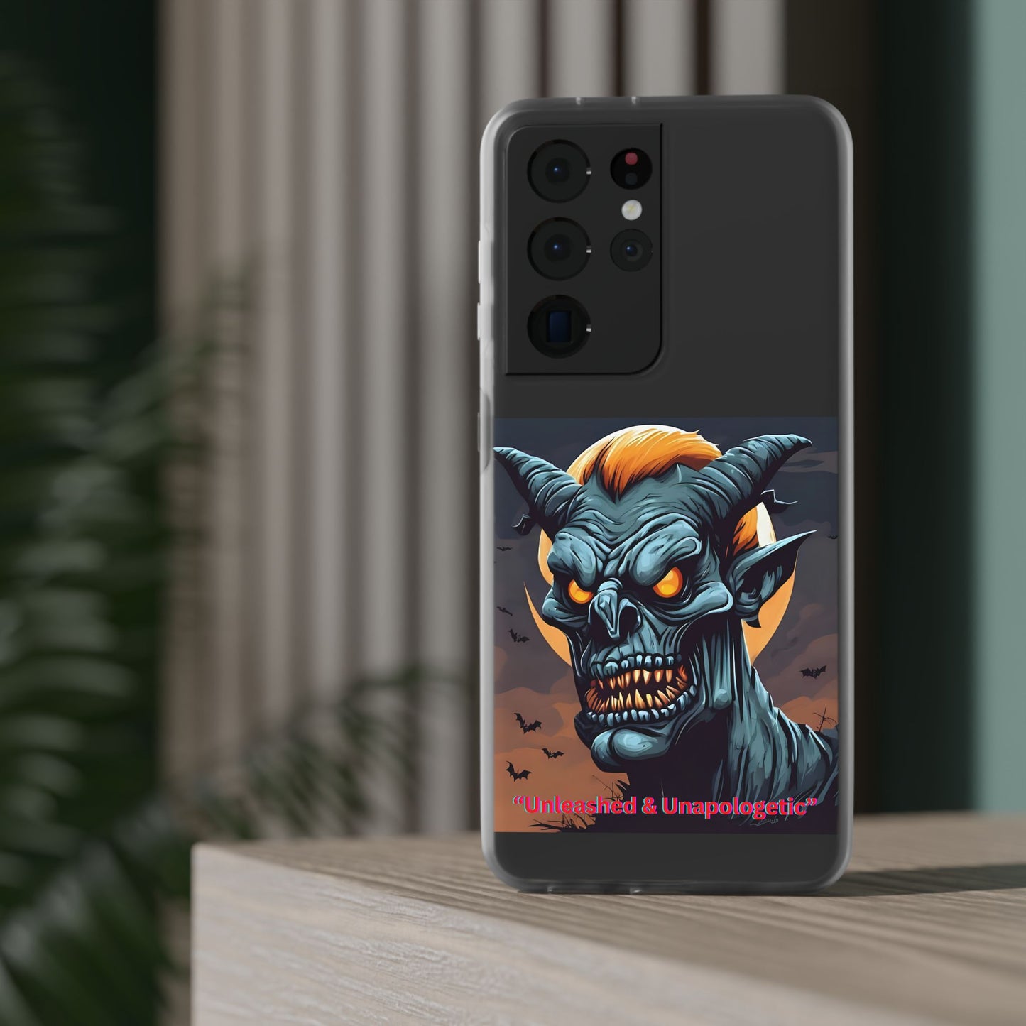 Scary Demon Art Flexi Case, Phone Cover for Halloween, Gift for Horror Lovers, Unapologetic Design, Trendy Cell Phone Protector