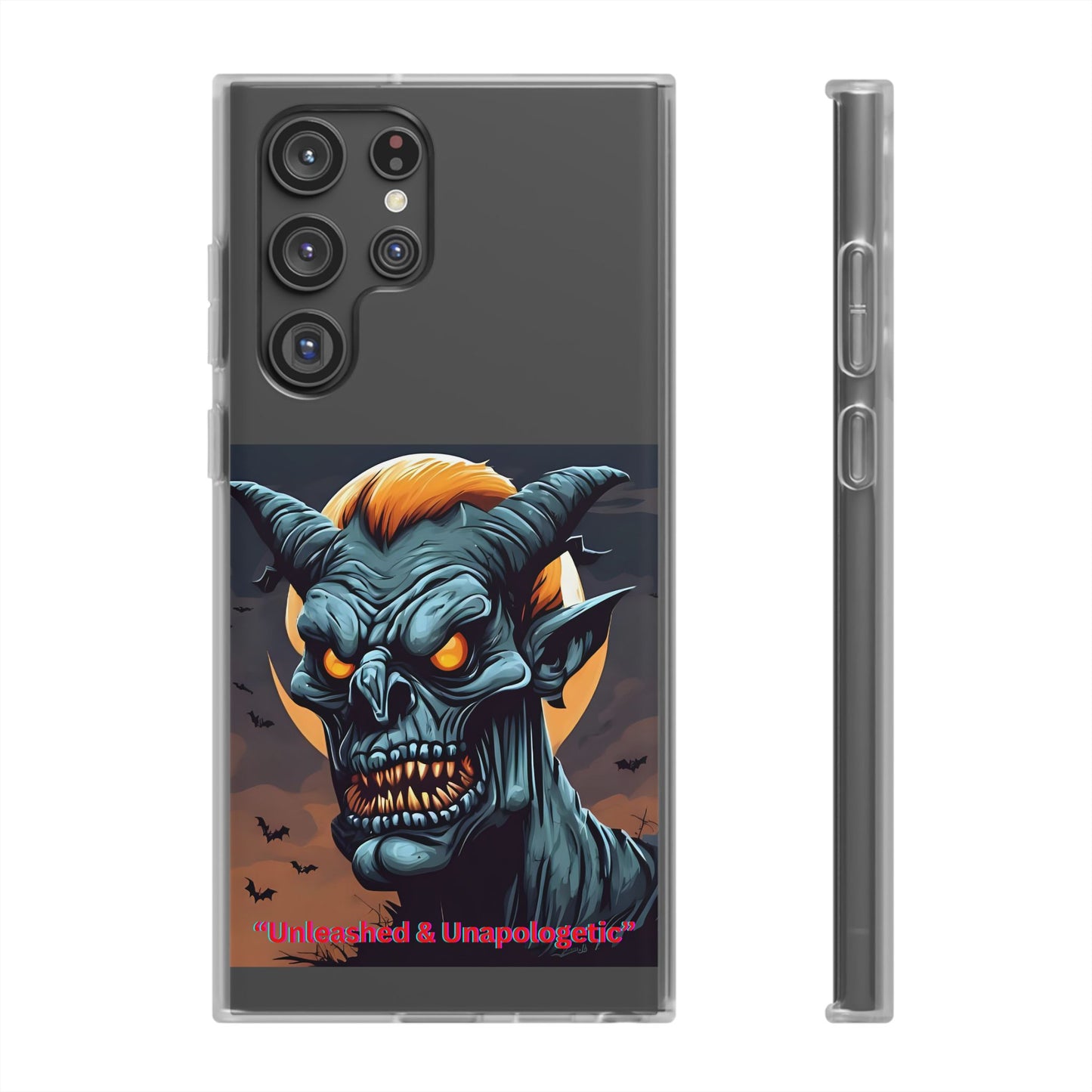 Scary Demon Art Flexi Case, Phone Cover for Halloween, Gift for Horror Lovers, Unapologetic Design, Trendy Cell Phone Protector
