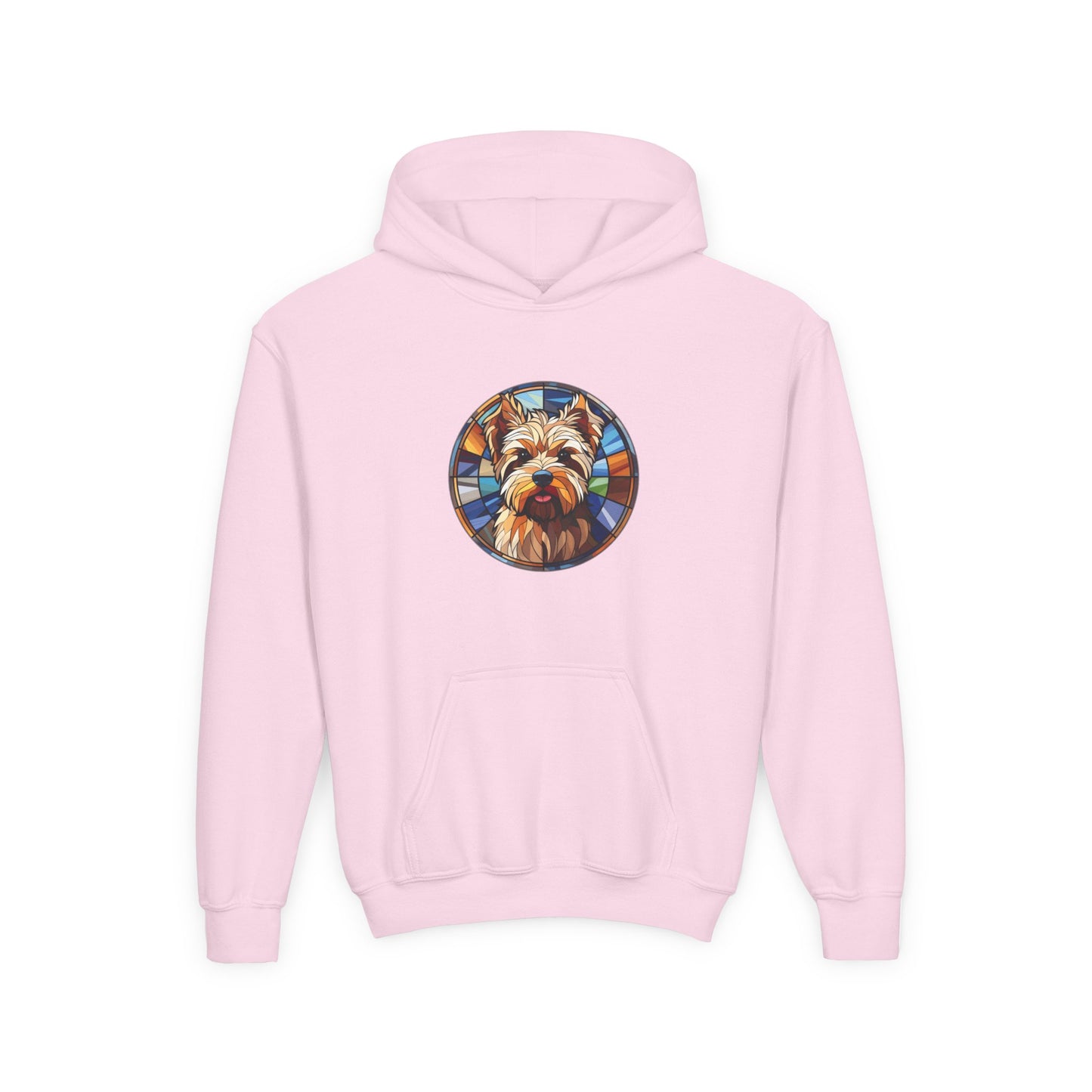 Colorful Dog Portrait Youth Hoodie, Personalized Gifts, Pet Lover Apparel, Cozy Sweatshirt, Unique Dog Gifts