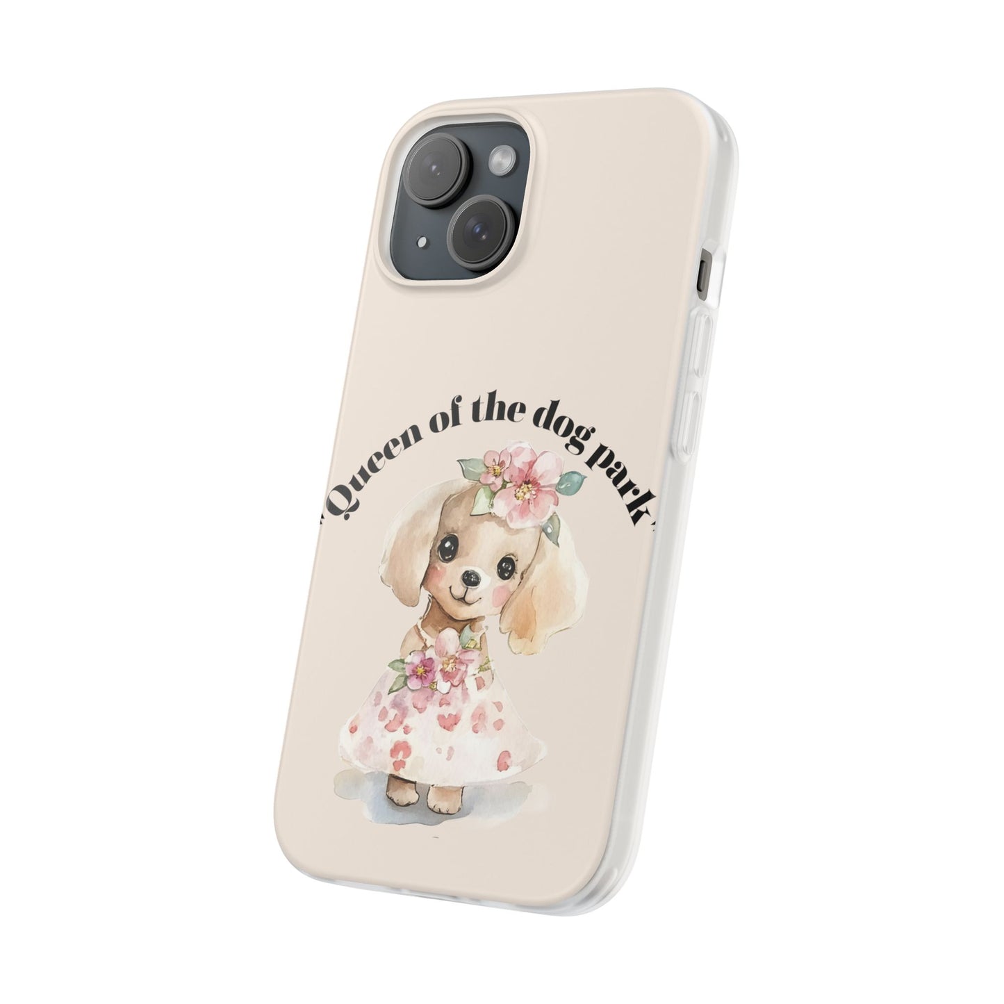 Cute Dog Park Flexi Case - 'Queen of the Dog Park', Protective Phone Cover for Dog Lovers, Pet Gift, Dog Mom Accessory, Custom Phone Case