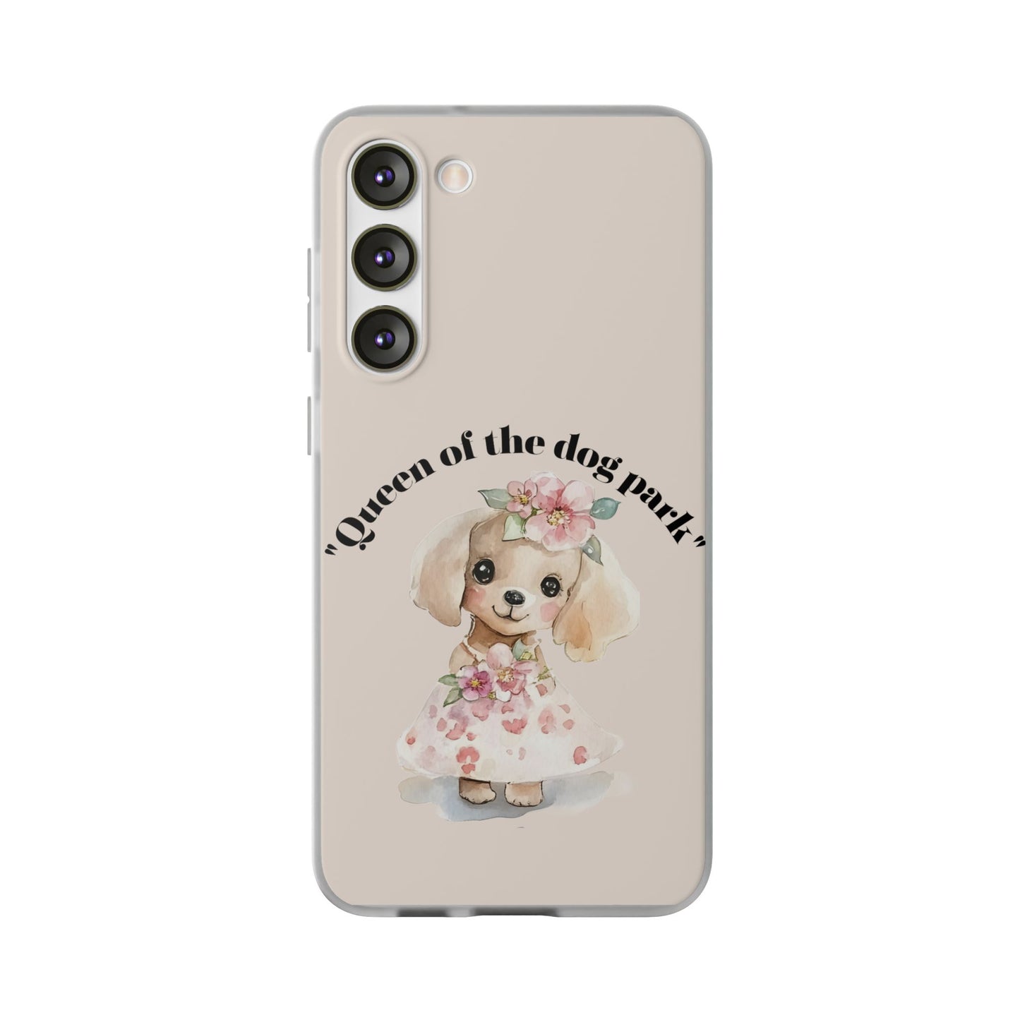 Cute Dog Park Flexi Case - 'Queen of the Dog Park', Protective Phone Cover for Dog Lovers, Pet Gift, Dog Mom Accessory, Custom Phone Case