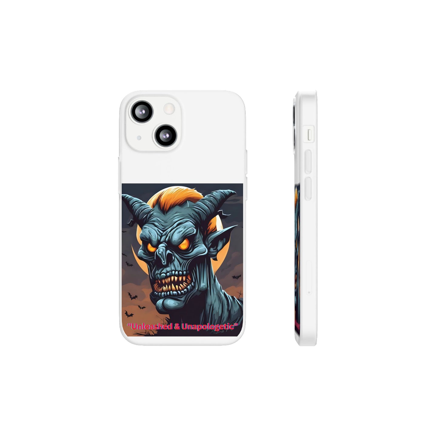 Scary Demon Art Flexi Case, Phone Cover for Halloween, Gift for Horror Lovers, Unapologetic Design, Trendy Cell Phone Protector