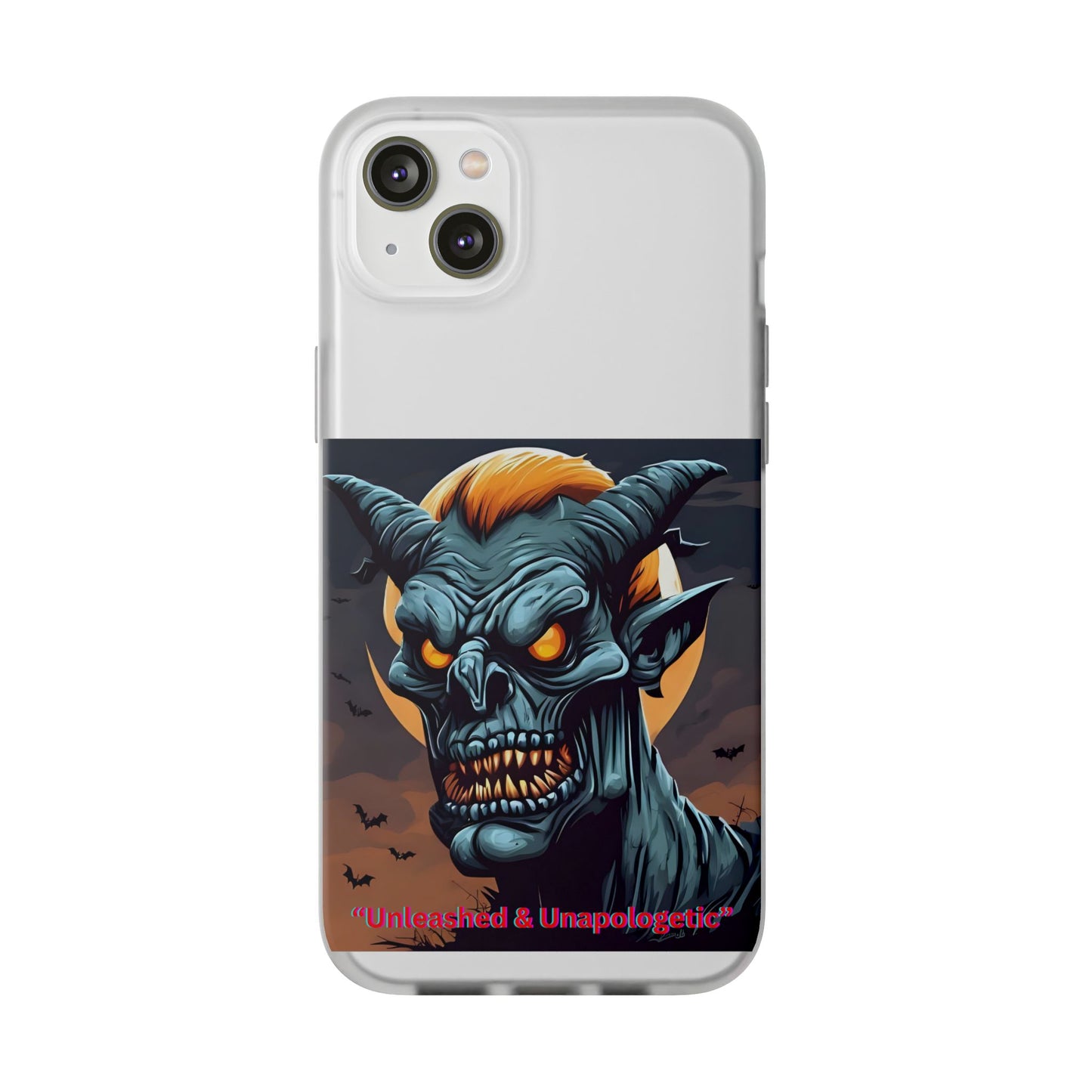 Scary Demon Art Flexi Case, Phone Cover for Halloween, Gift for Horror Lovers, Unapologetic Design, Trendy Cell Phone Protector