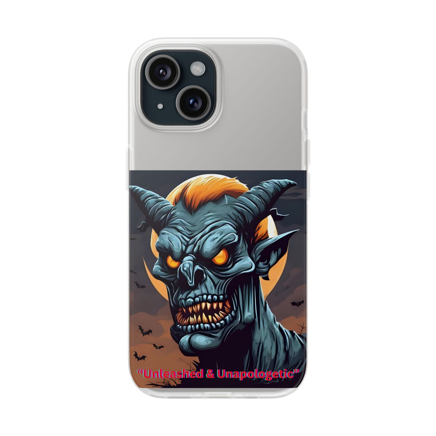 Scary Demon Art Flexi Case, Phone Cover for Halloween, Gift for Horror Lovers, Unapologetic Design, Trendy Cell Phone Protector