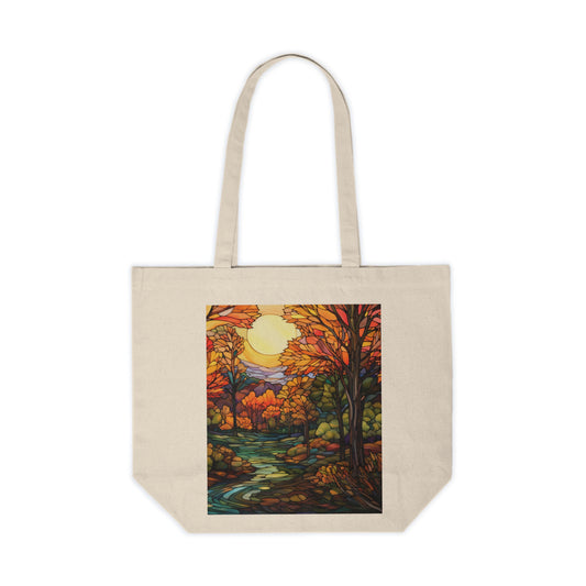 Autumn Landscape Canvas Tote Bag, Eco-Friendly 100%  Bag, Fall Decor, Gift for Nature Lovers, Reusable Grocery Tote, Washable, Shipped from Canada