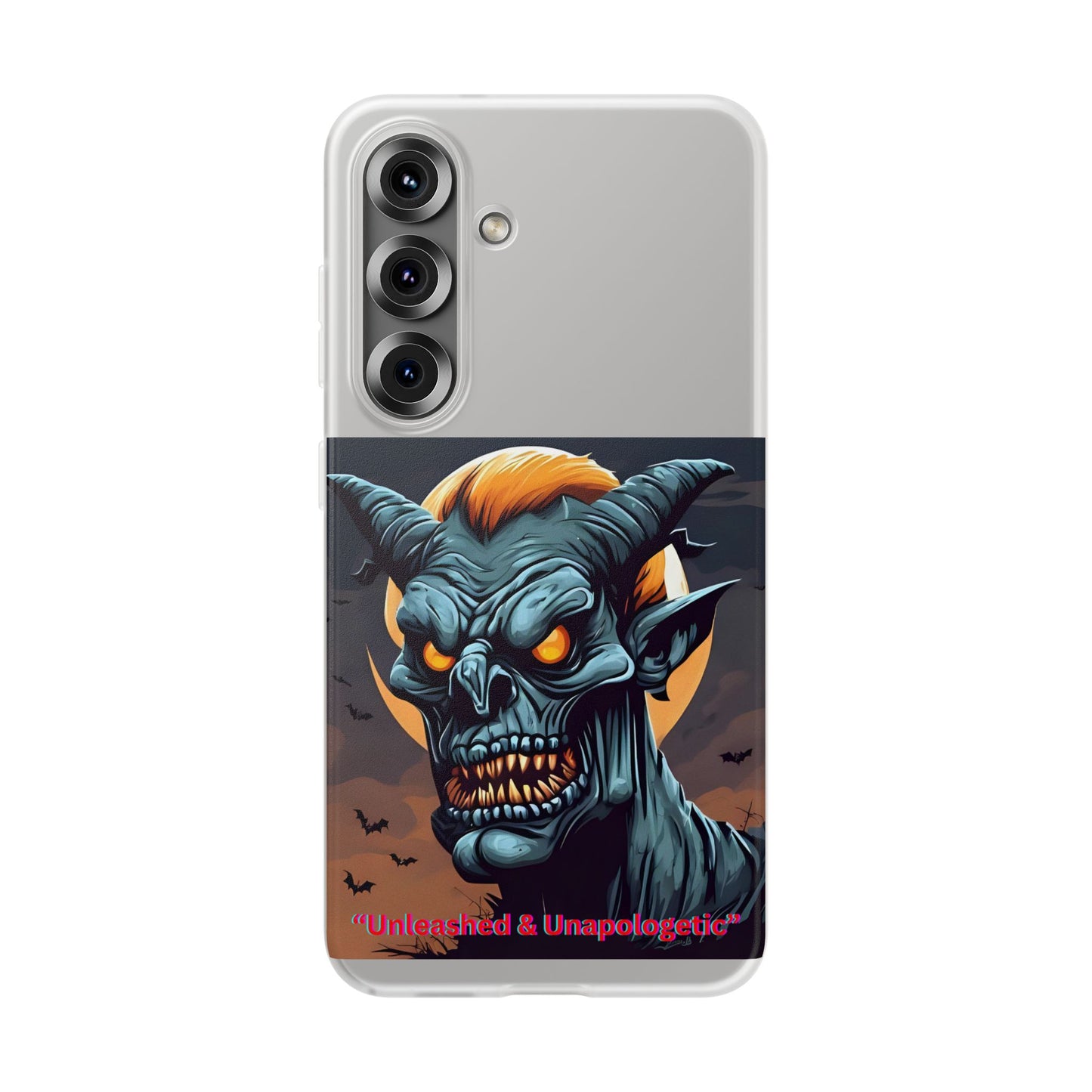 Scary Demon Art Flexi Case, Phone Cover for Halloween, Gift for Horror Lovers, Unapologetic Design, Trendy Cell Phone Protector