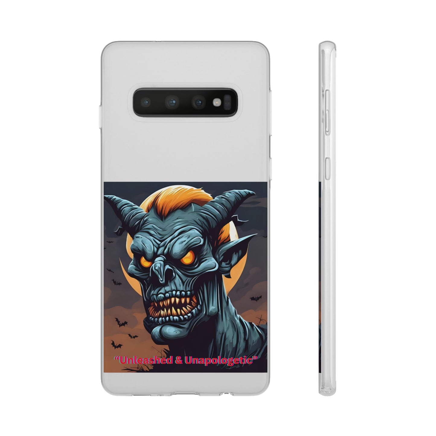 Scary Demon Art Flexi Case, Phone Cover for Halloween, Gift for Horror Lovers, Unapologetic Design, Trendy Cell Phone Protector