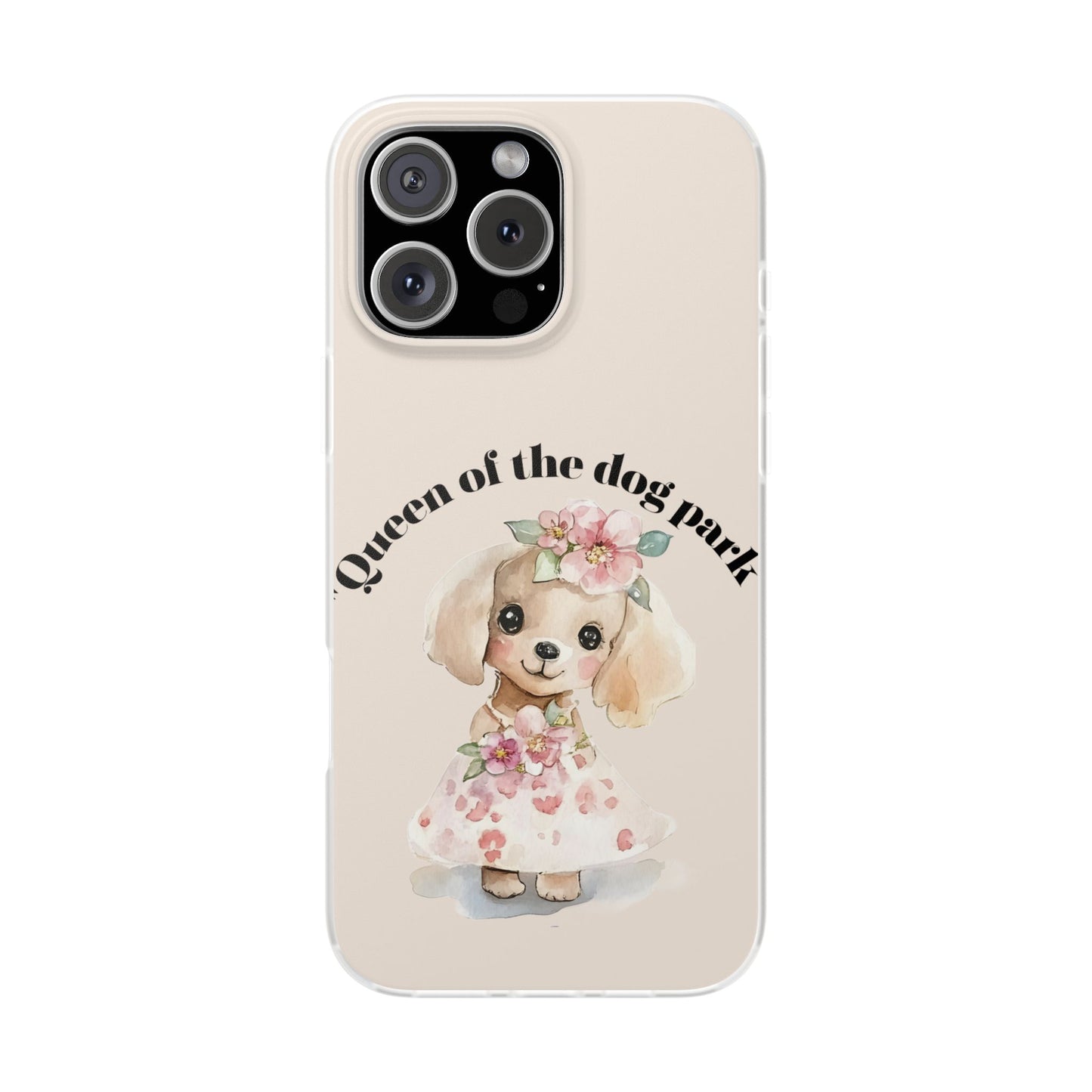 Cute Dog Park Flexi Case - 'Queen of the Dog Park', Protective Phone Cover for Dog Lovers, Pet Gift, Dog Mom Accessory, Custom Phone Case