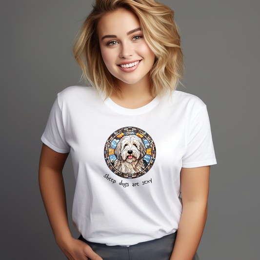 T-Shirt Old English Sheep Dog - Sheep Dogs are Sexy, Unisex Tee