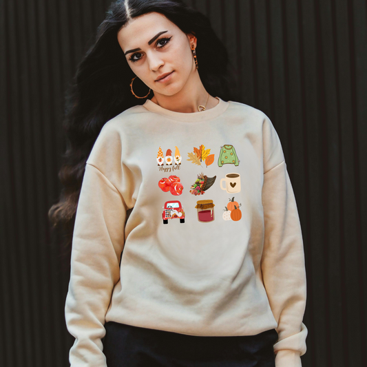 Autumn Vibes Crewneck Sweatshirt - Cozy Fall Apparel, Thanksgiving Gift, Harvest Theme Sweatshirt, Fashion, Seasonal Comfort, Printed in Canada