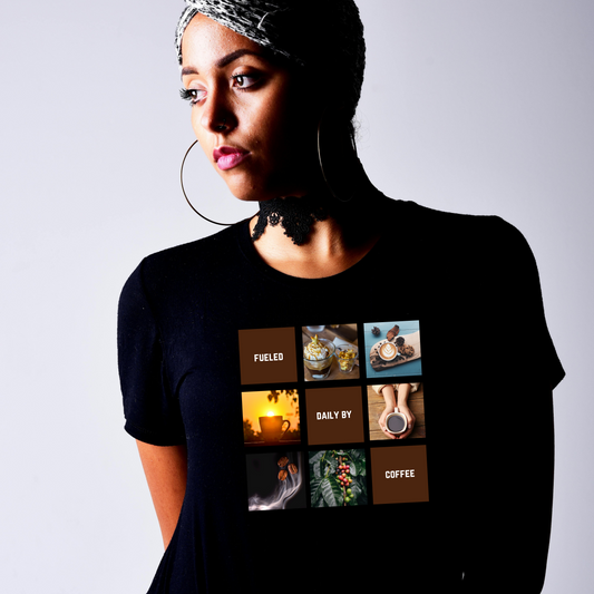 Coffee Lover's Unisex Tee - Fueled Daily by Coffee, Gift for Coffee Enthusiasts, Casual Wear, Perfect for Birthdays, Coffee Shop Vibes