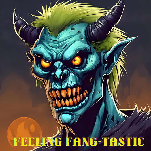Feeling Fang-tastic Scary Sweatshirt - Crewneck - Stand out in the crowd -  Goulish Figure - Printed and shipped in Canada