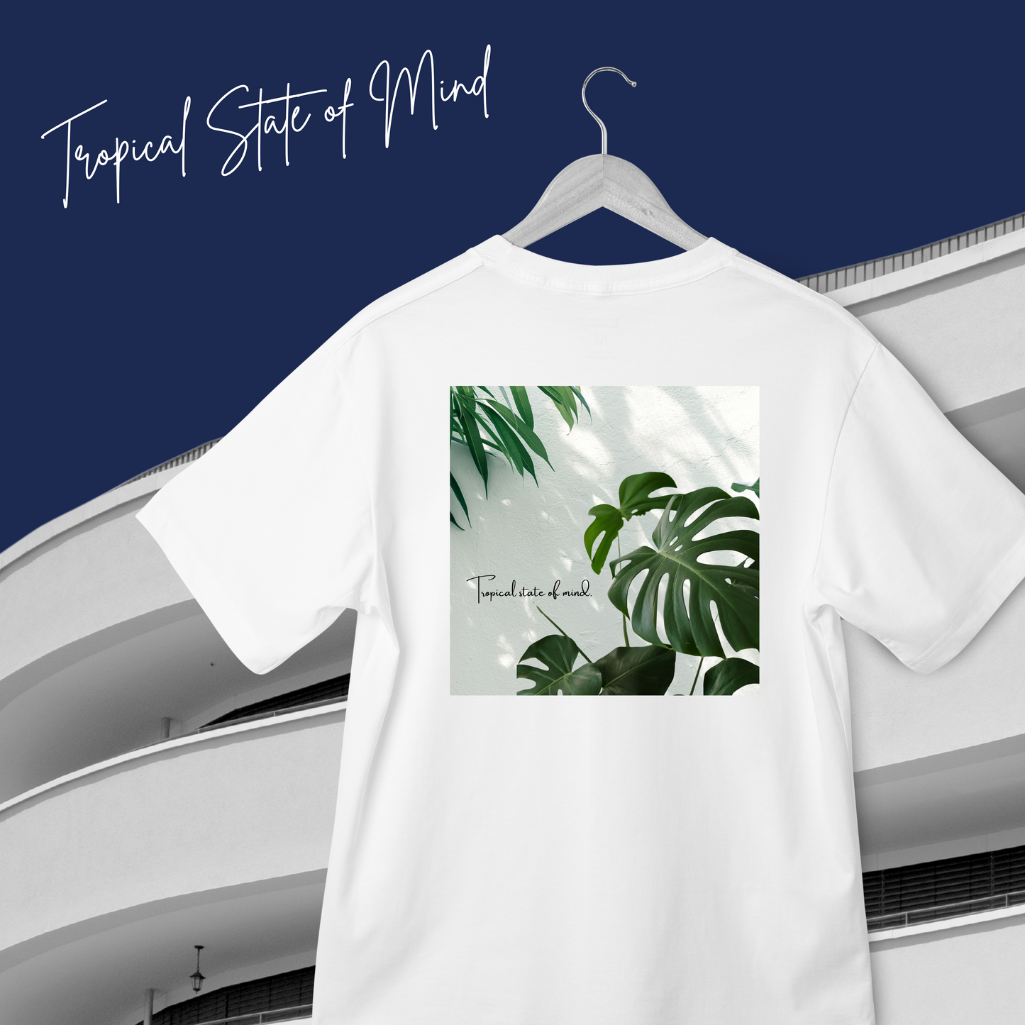 Tropical State of Mind Print T-Shirt Nature Lover Tee Gift for Her Trendy Summer Shirt Plant Lover Gift Eco-Friendly Fashion Gift for Gardener