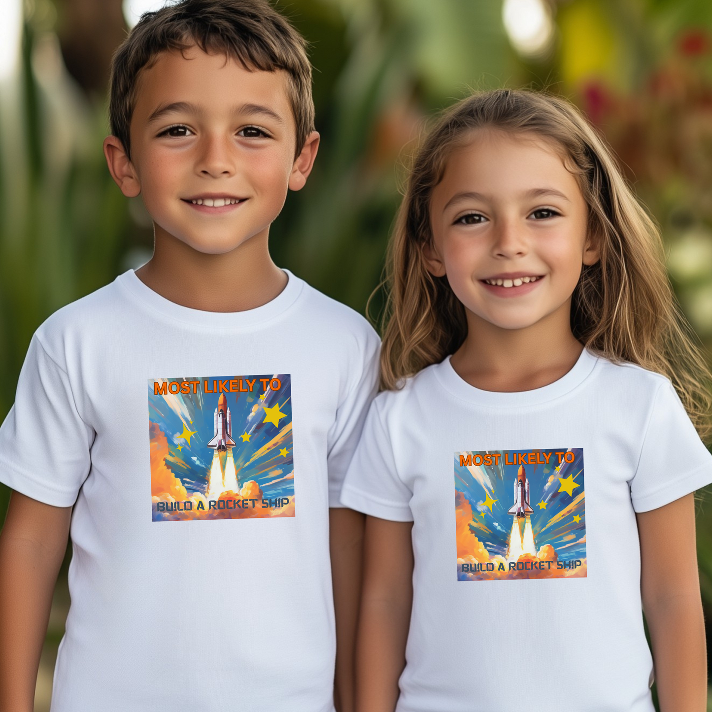 Kids Rocket Ship Tee Fun T-Shirt for Future Astronauts Birthday Gift Kids Rocket Apparel Build a Rocket Ship Inspirational Children's Clothing