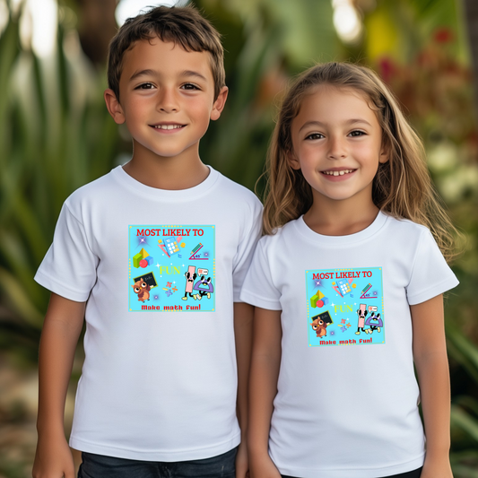 Whimsical Kids Math Tee Perfect for Playtime Birthdays Gifts Everyday Adventures Gift for Kids Kids Graphic T-Shirt Make Math Fun