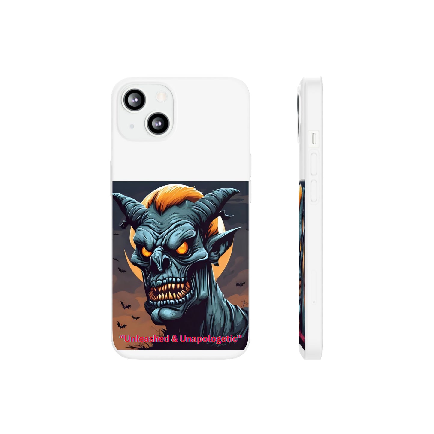Scary Demon Art Flexi Case, Phone Cover for Halloween, Gift for Horror Lovers, Unapologetic Design, Trendy Cell Phone Protector
