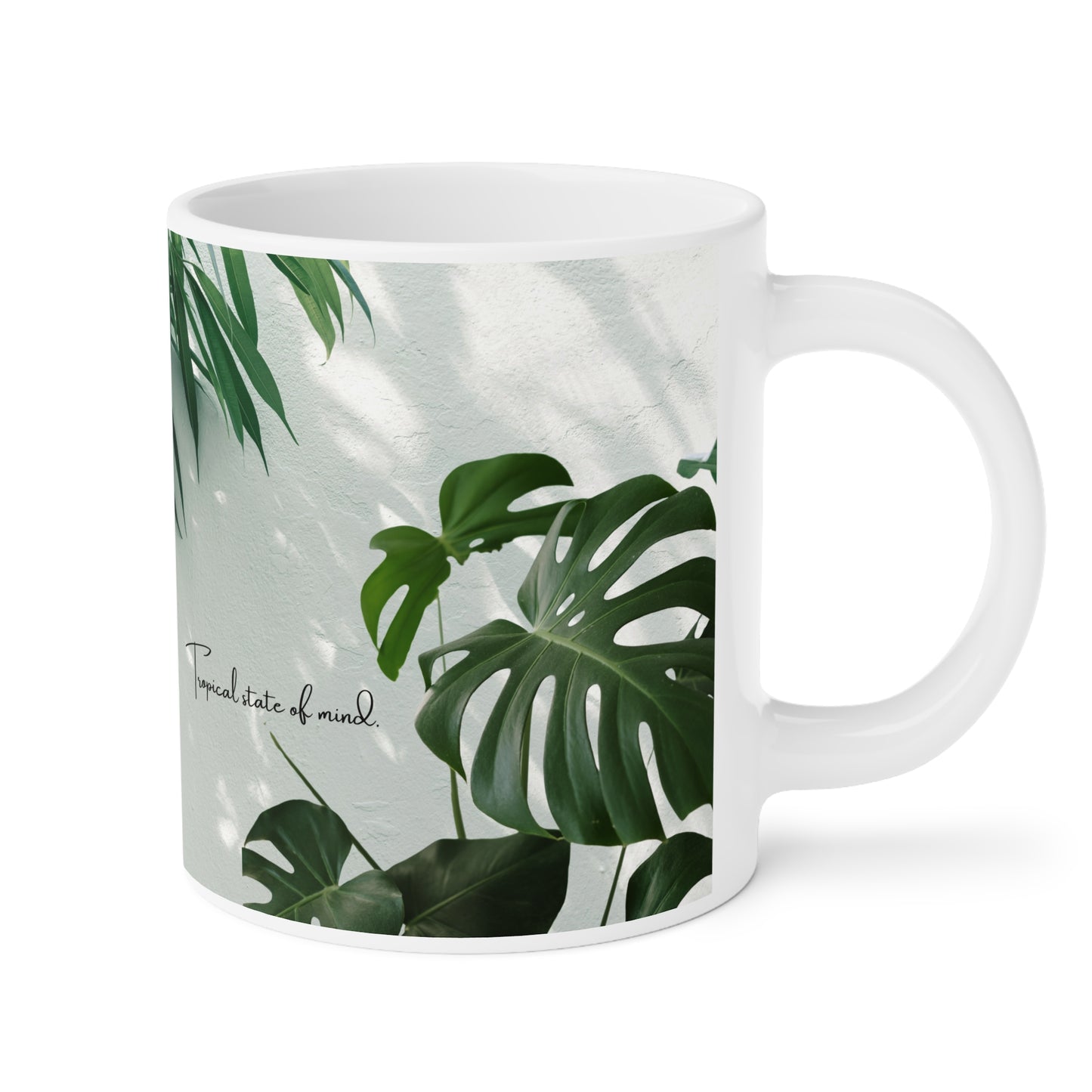 Tropical Leaves Ceramic Mug Housewarming Gift Coffee Lover Cup Gift for Plant Lover Greenery Decor Eco-Friendly Calming Green Plants