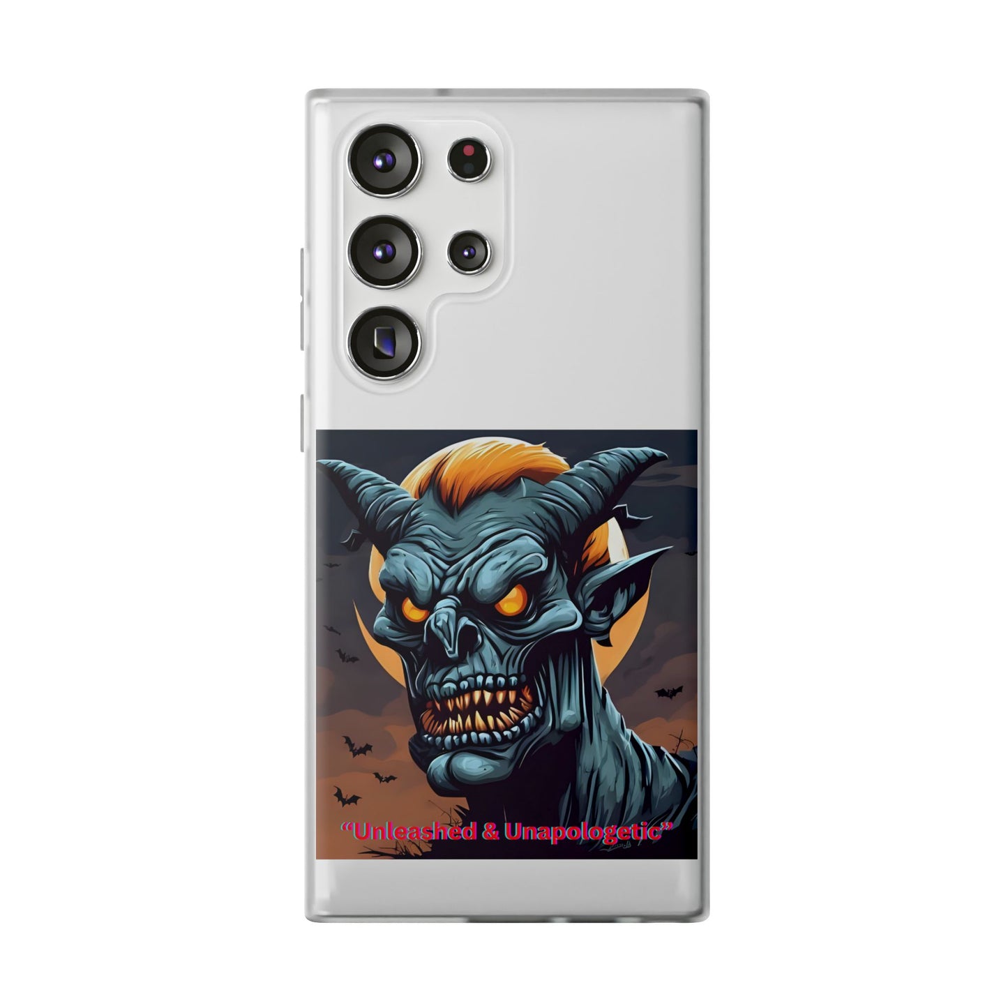 Scary Demon Art Flexi Case, Phone Cover for Halloween, Gift for Horror Lovers, Unapologetic Design, Trendy Cell Phone Protector
