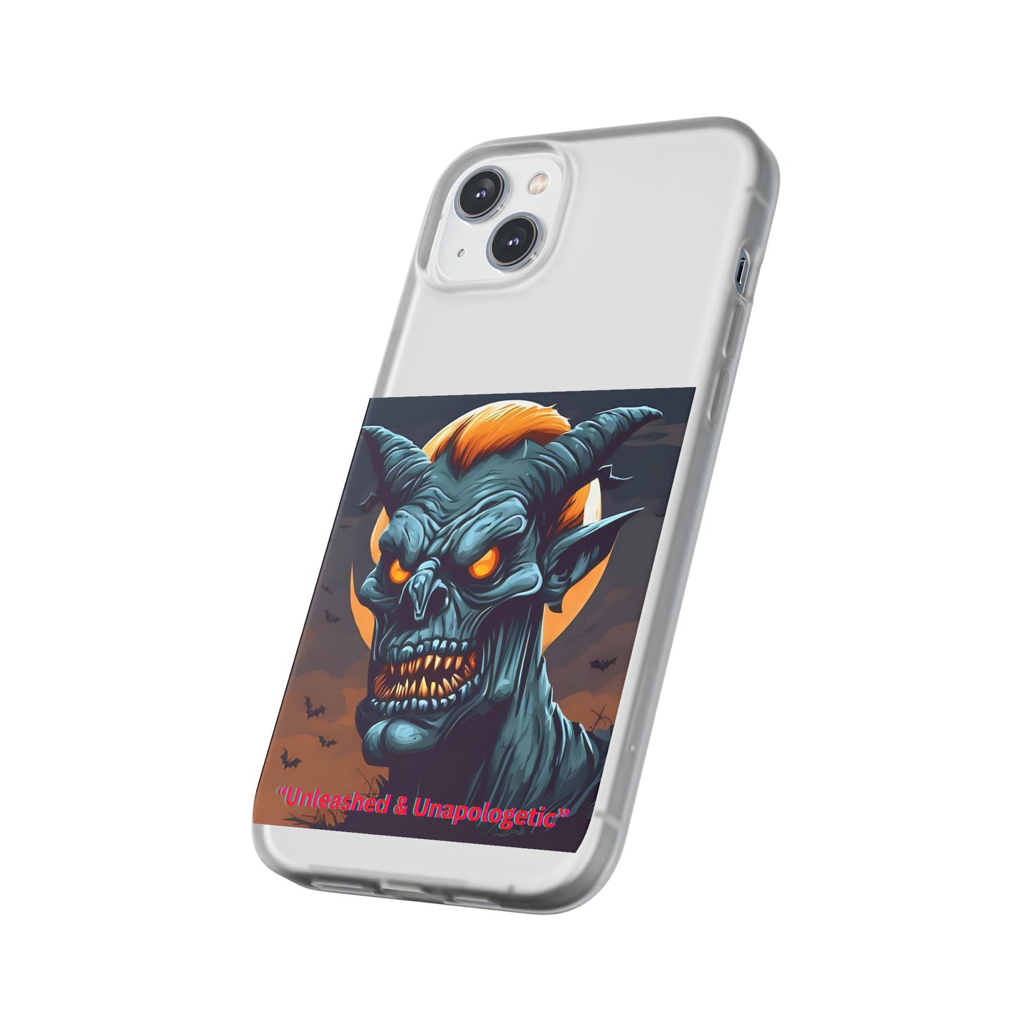 Scary Demon Art Flexi Case, Phone Cover for Halloween, Gift for Horror Lovers, Unapologetic Design, Trendy Cell Phone Protector