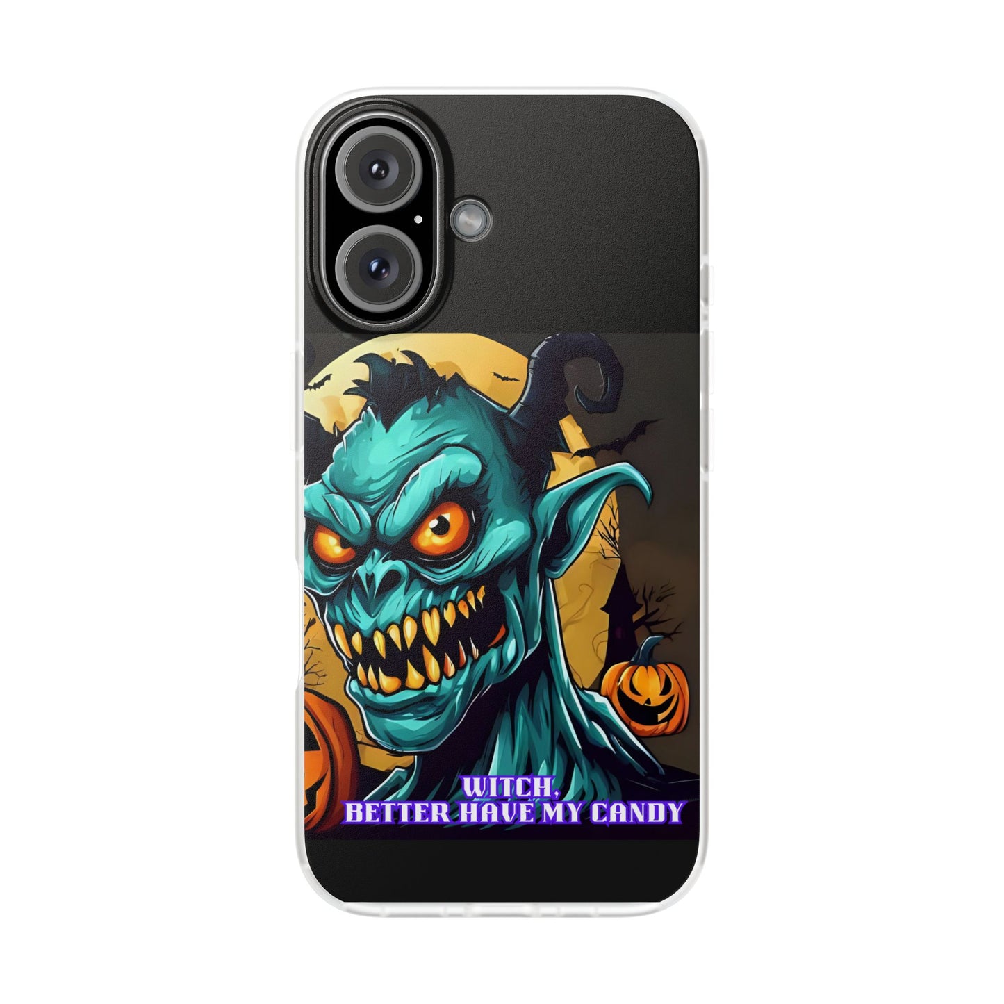 Halloween Monster Flexi Case - Fun Phone Cover, Witch Candy Design, Halloween Gift, Spooky Phone Accessory, Cute Monster Case