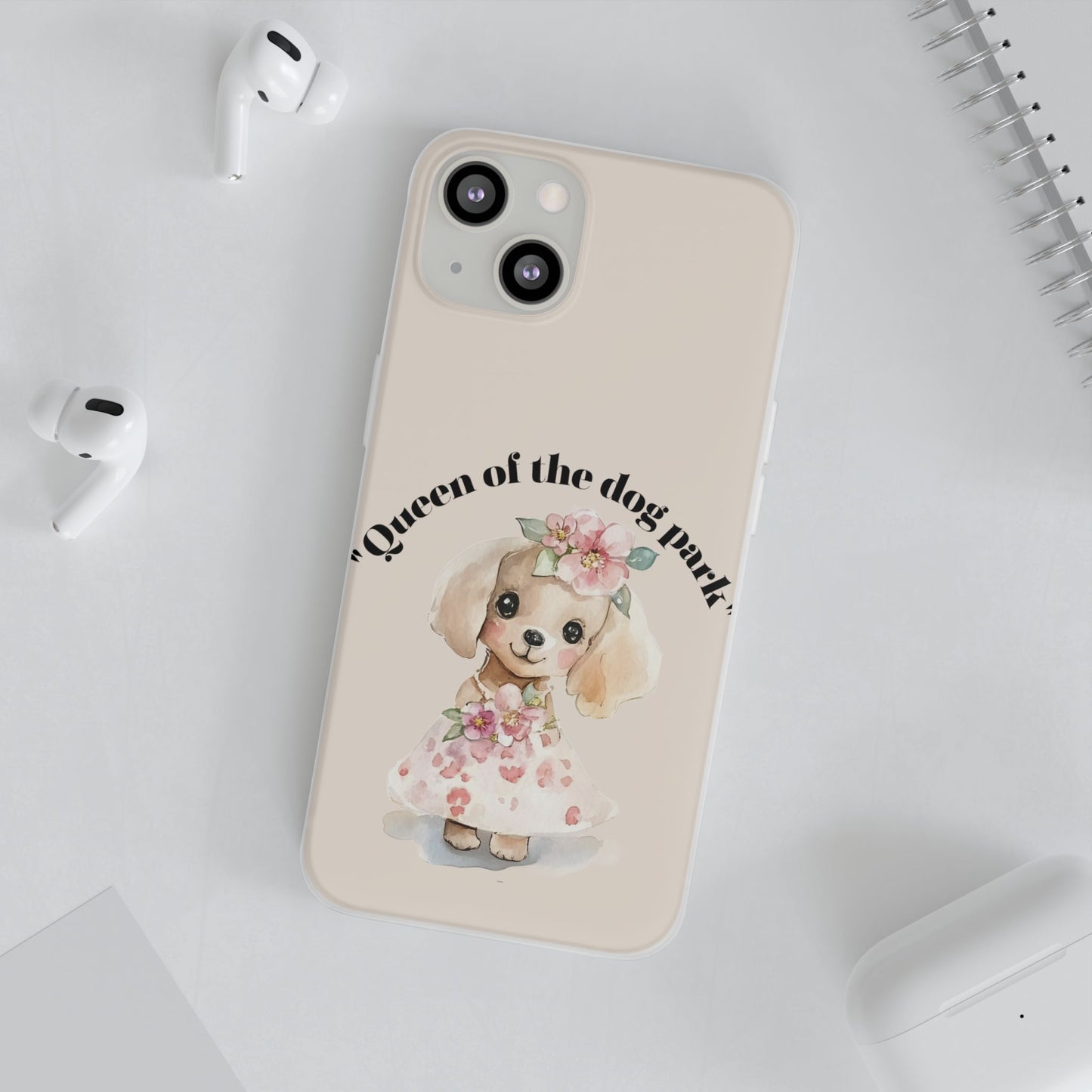 Cute Dog Park Flexi Case - 'Queen of the Dog Park', Protective Phone Cover for Dog Lovers, Pet Gift, Dog Mom Accessory, Custom Phone Case