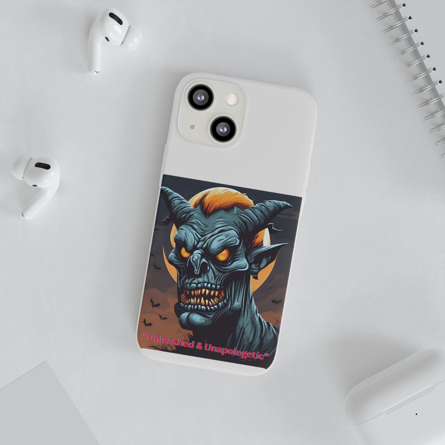 Scary Demon Art Flexi Case, Phone Cover for Halloween, Gift for Horror Lovers, Unapologetic Design, Trendy Cell Phone Protector
