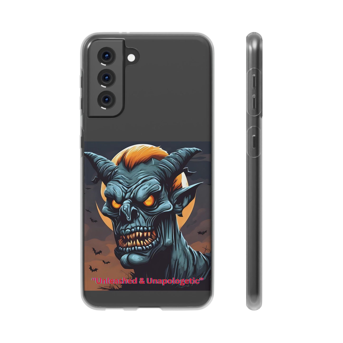 Scary Demon Art Flexi Case, Phone Cover for Halloween, Gift for Horror Lovers, Unapologetic Design, Trendy Cell Phone Protector