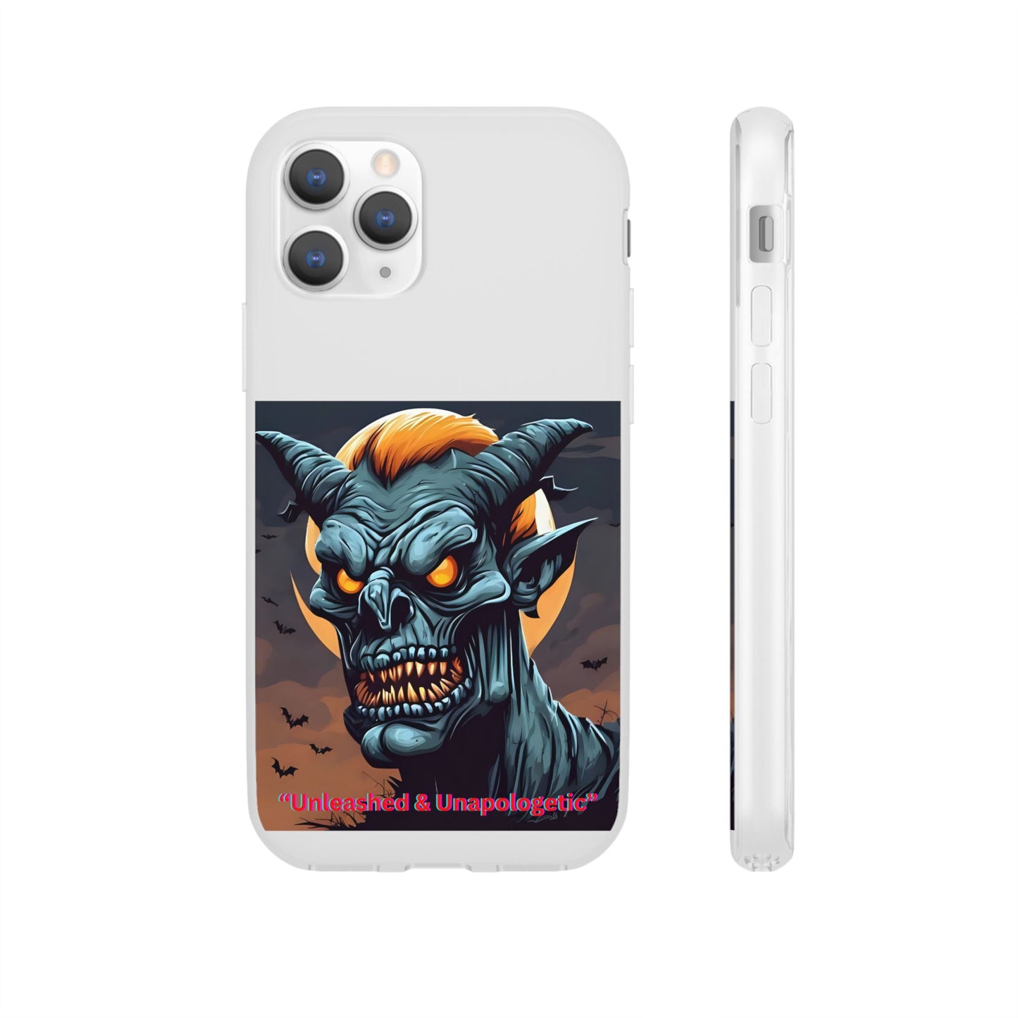 Scary Demon Art Flexi Case, Phone Cover for Halloween, Gift for Horror Lovers, Unapologetic Design, Trendy Cell Phone Protector