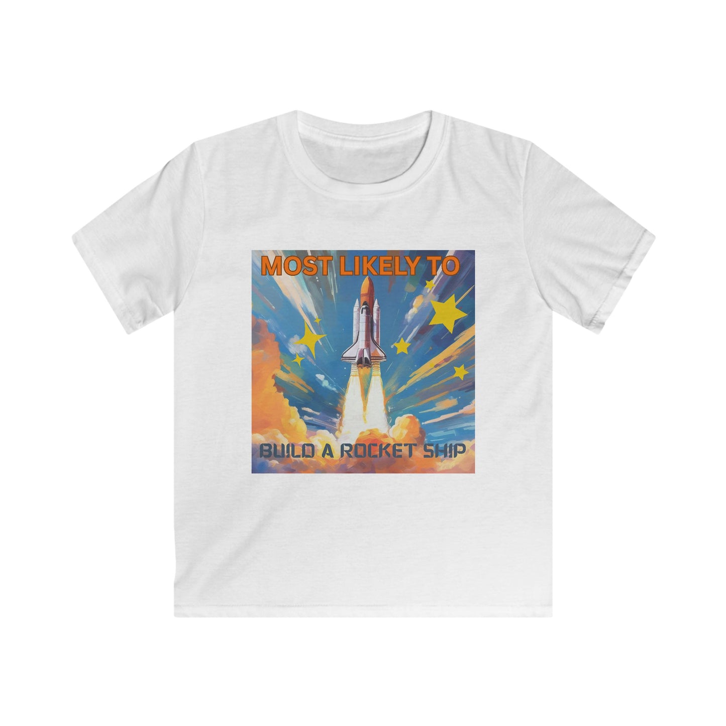 Kids Rocket Ship Tee Fun T-Shirt for Future Astronauts Birthday Gift Kids Rocket Apparel Build a Rocket Ship Inspirational Children's Clothing