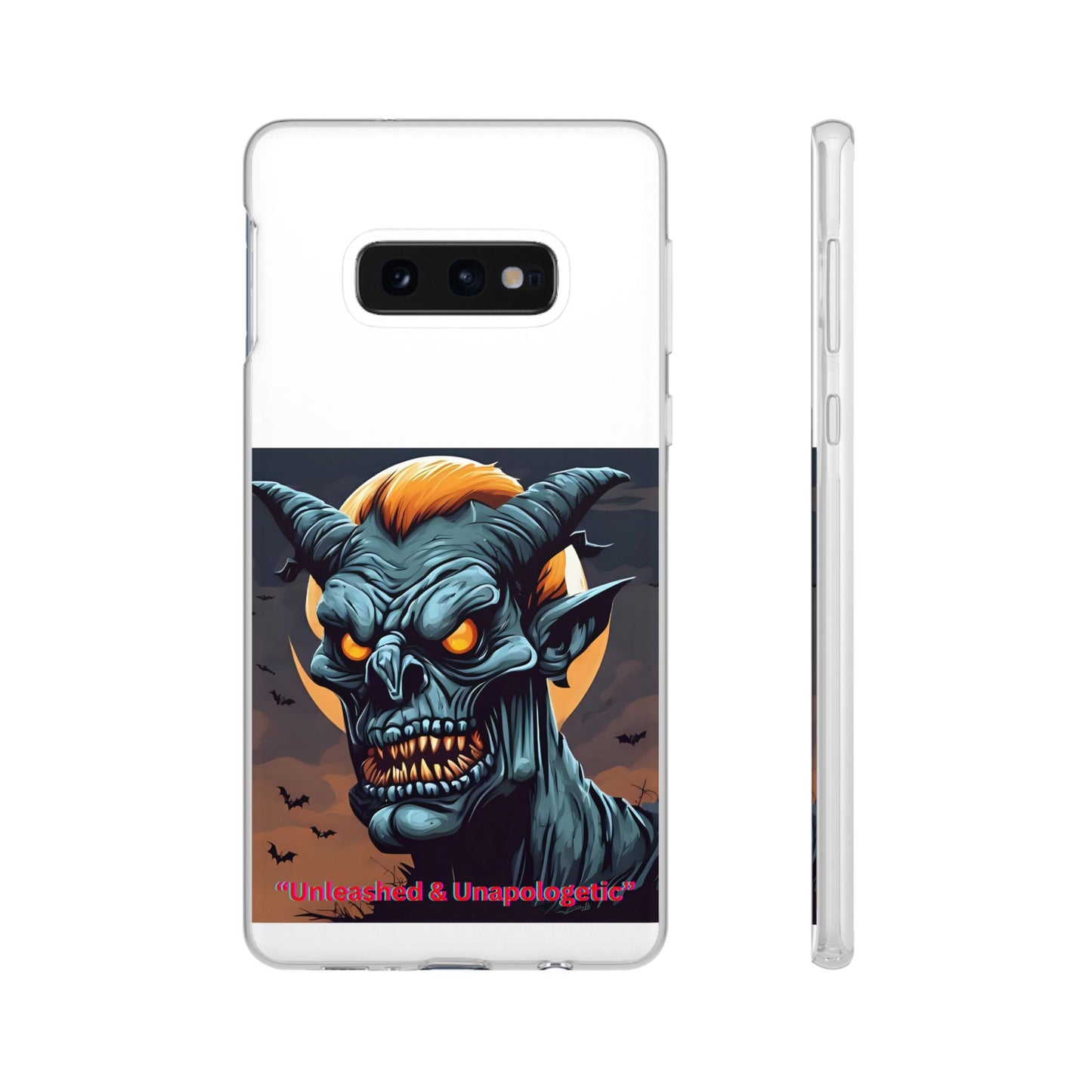 Scary Demon Art Flexi Case, Phone Cover for Halloween, Gift for Horror Lovers, Unapologetic Design, Trendy Cell Phone Protector