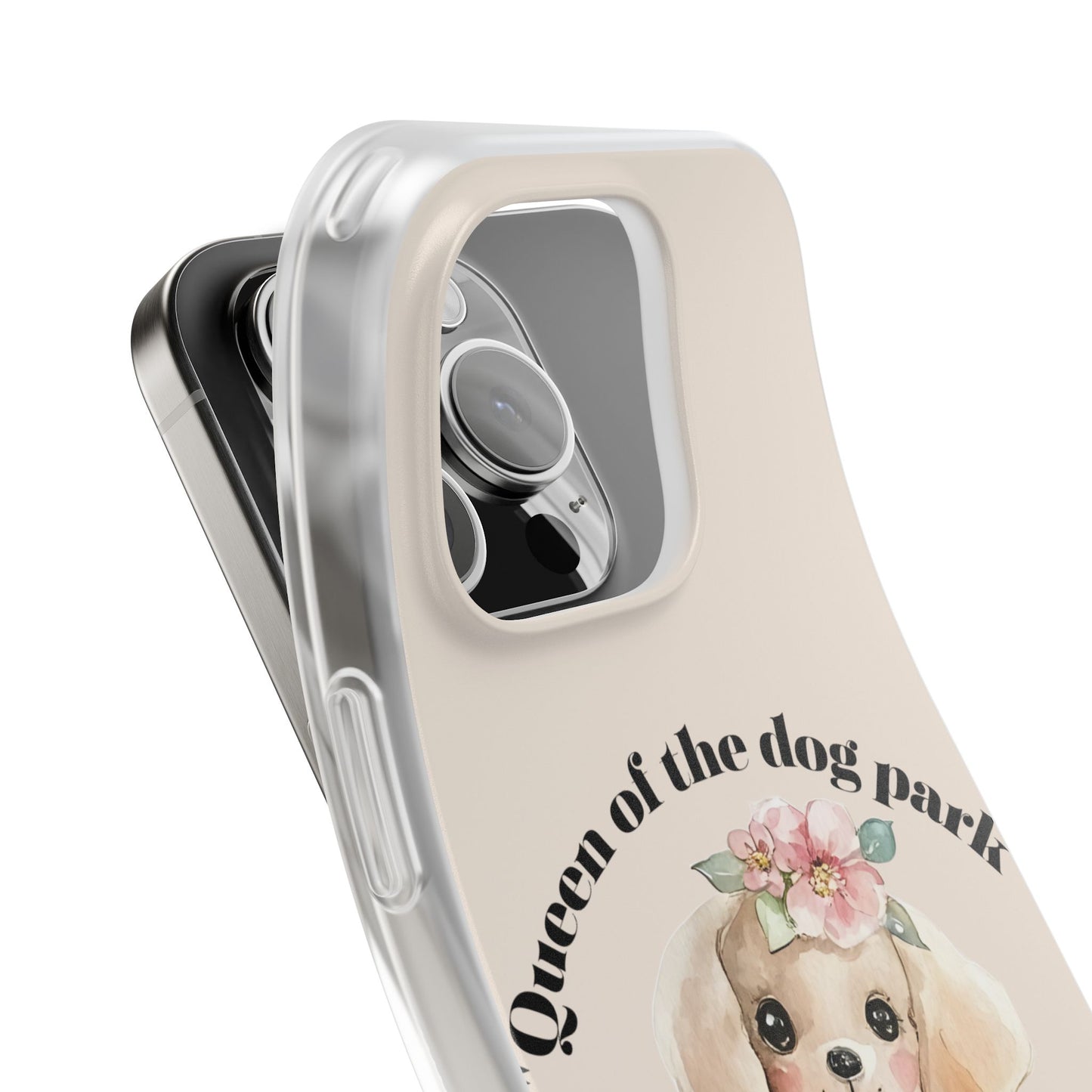 Cute Dog Park Flexi Case - 'Queen of the Dog Park', Protective Phone Cover for Dog Lovers, Pet Gift, Dog Mom Accessory, Custom Phone Case