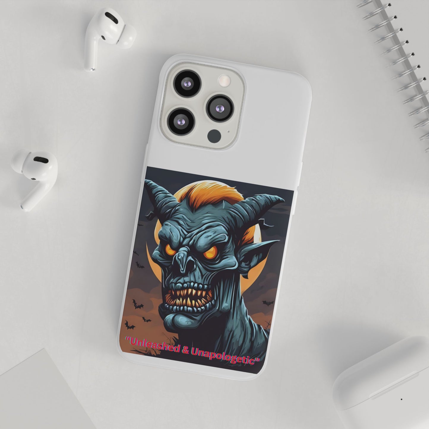 Scary Demon Art Flexi Case, Phone Cover for Halloween, Gift for Horror Lovers, Unapologetic Design, Trendy Cell Phone Protector