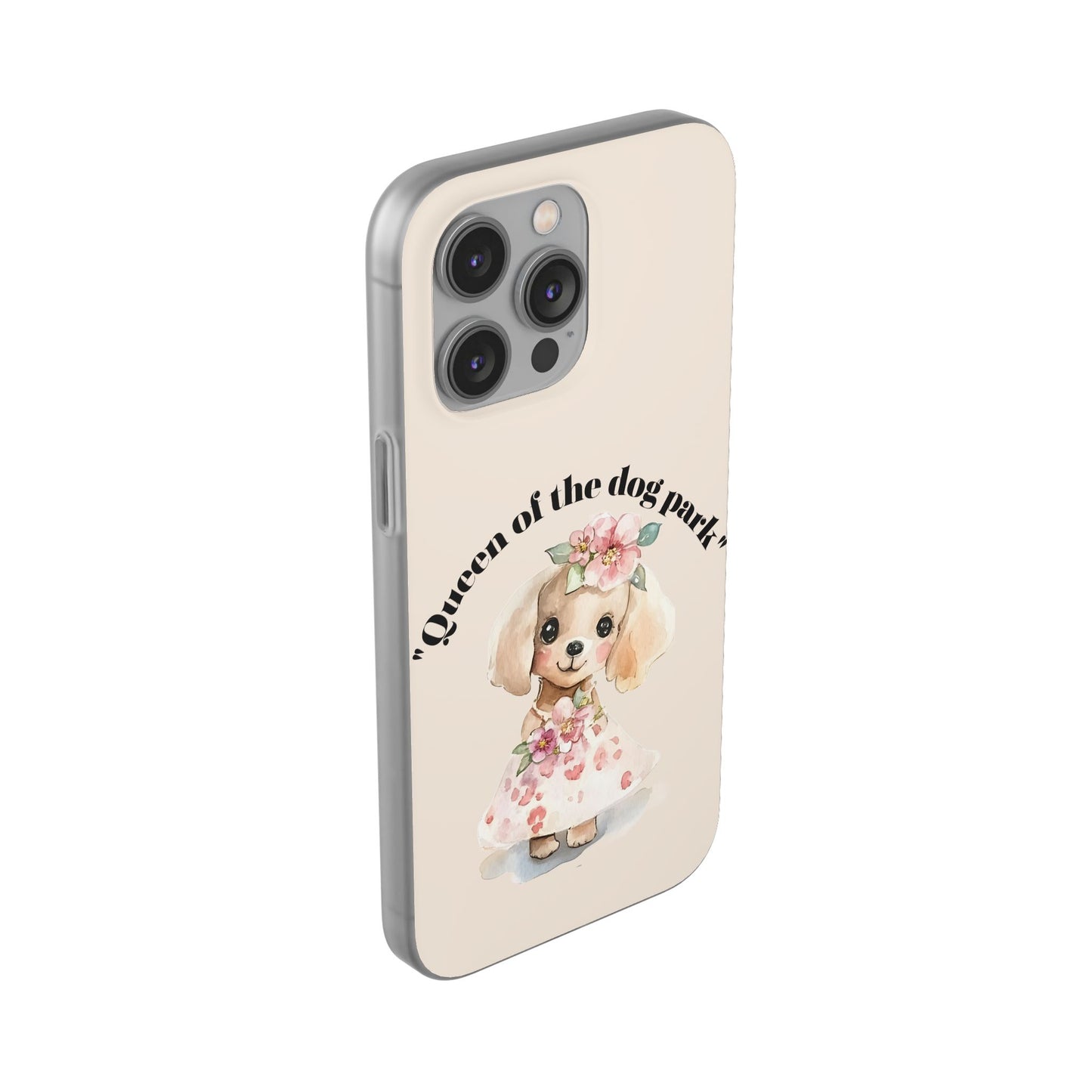 Cute Dog Park Flexi Case - 'Queen of the Dog Park', Protective Phone Cover for Dog Lovers, Pet Gift, Dog Mom Accessory, Custom Phone Case