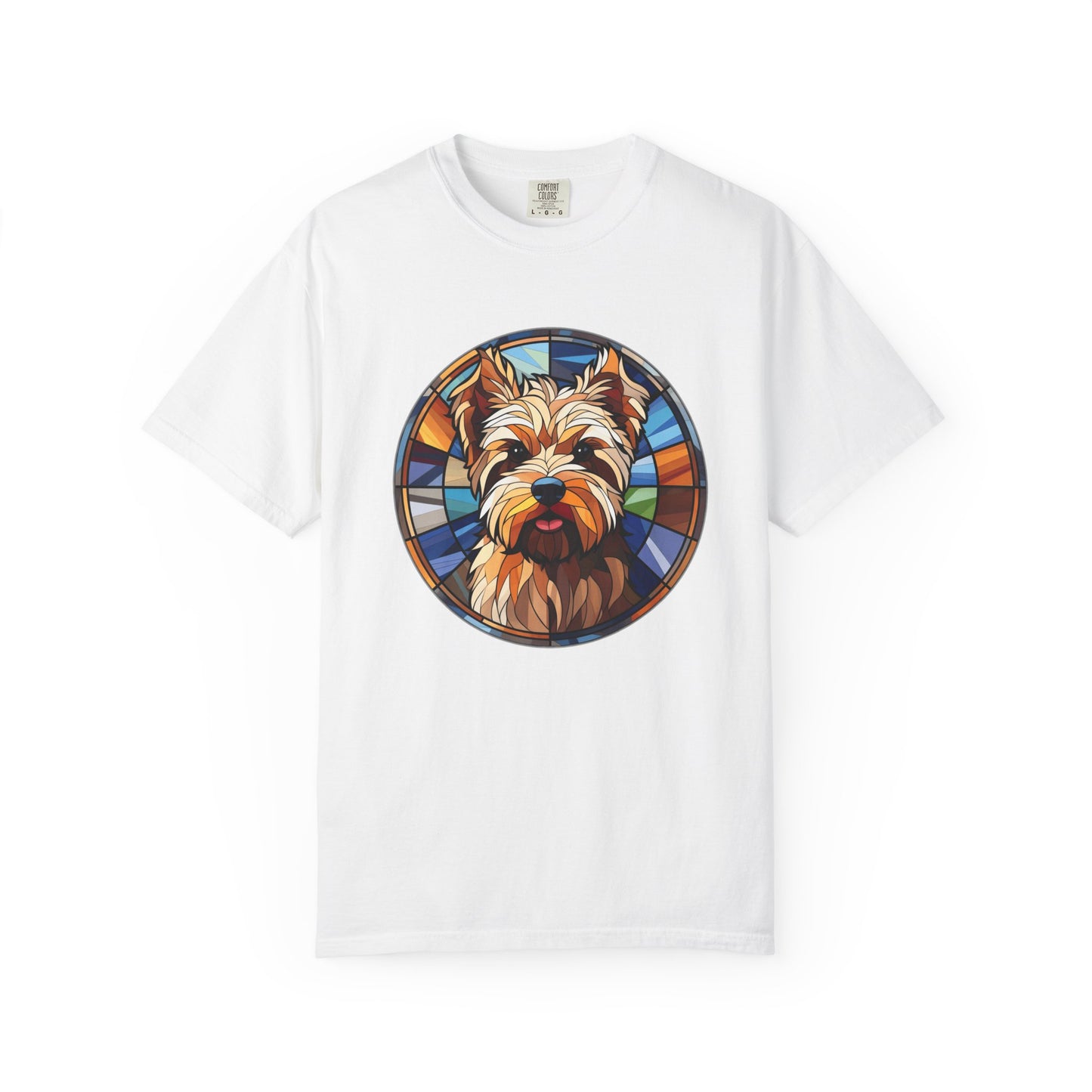 Dog Lover's Stained Glass T-Shirt, Unisex Terrier Tee, Animal Art Shirt, Gift for Dog Owners, Casual Wear, Biewer Terrier
