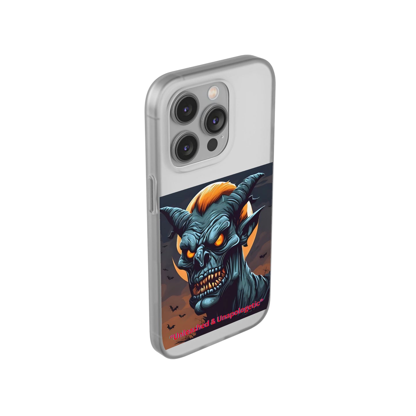 Scary Demon Art Flexi Case, Phone Cover for Halloween, Gift for Horror Lovers, Unapologetic Design, Trendy Cell Phone Protector