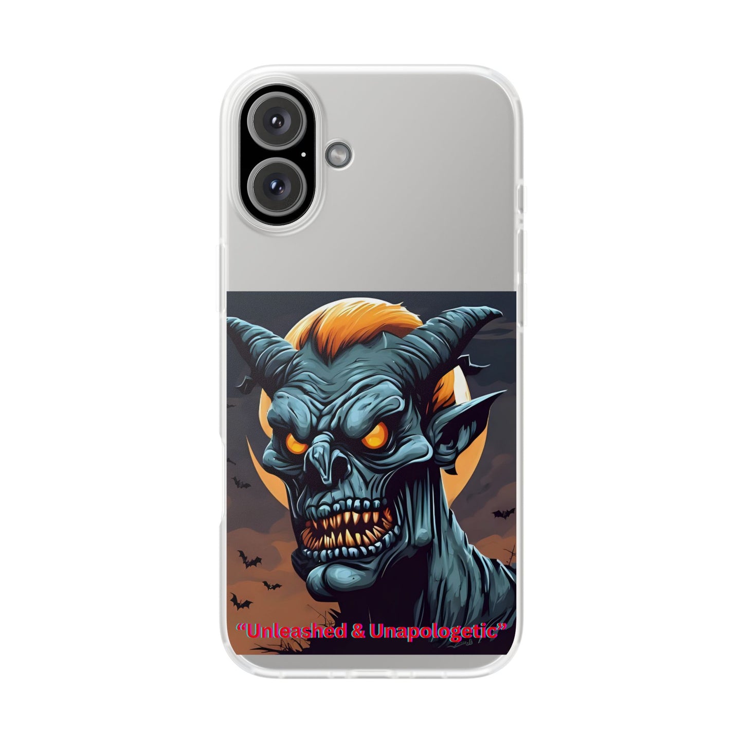 Scary Demon Art Flexi Case, Phone Cover for Halloween, Gift for Horror Lovers, Unapologetic Design, Trendy Cell Phone Protector