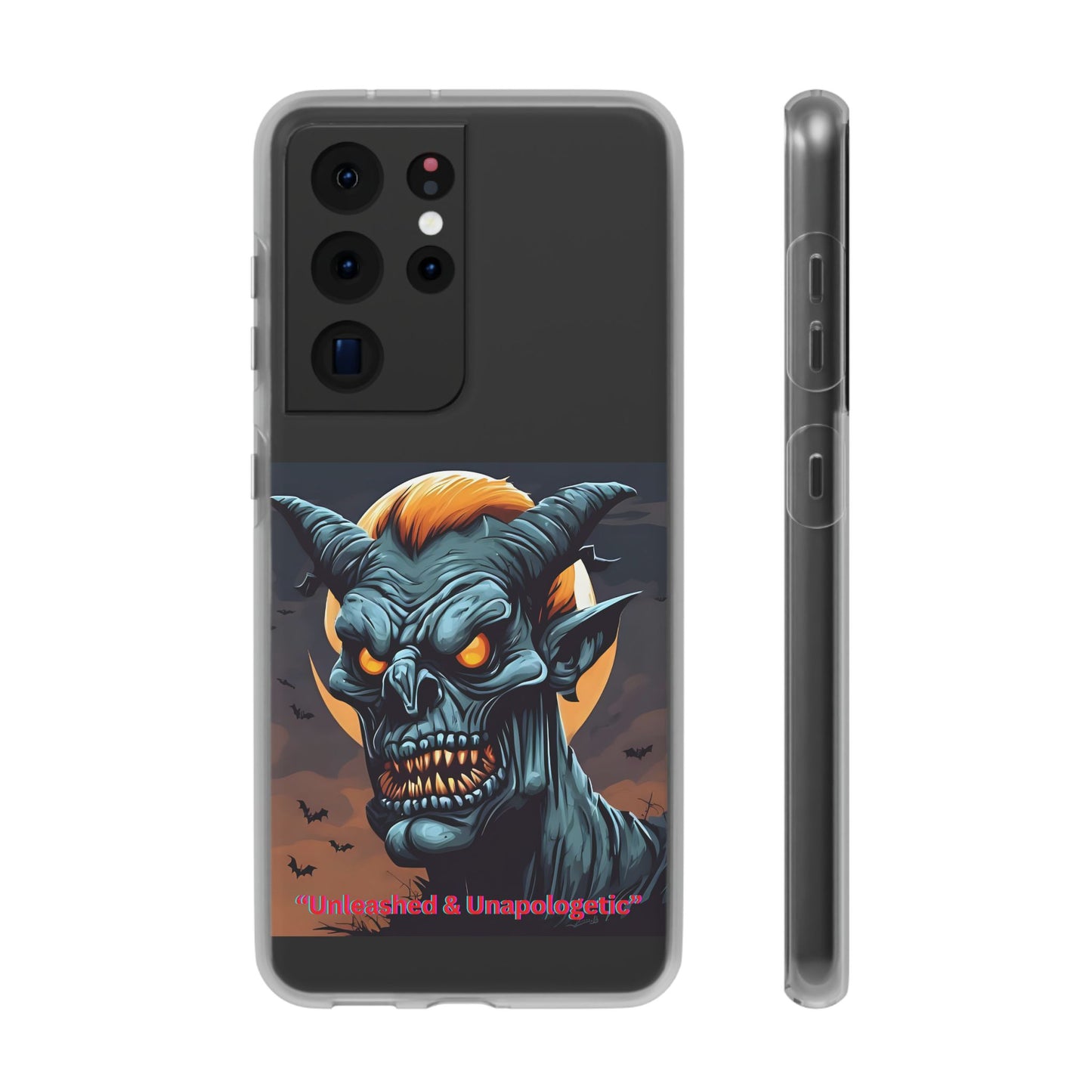 Scary Demon Art Flexi Case, Phone Cover for Halloween, Gift for Horror Lovers, Unapologetic Design, Trendy Cell Phone Protector