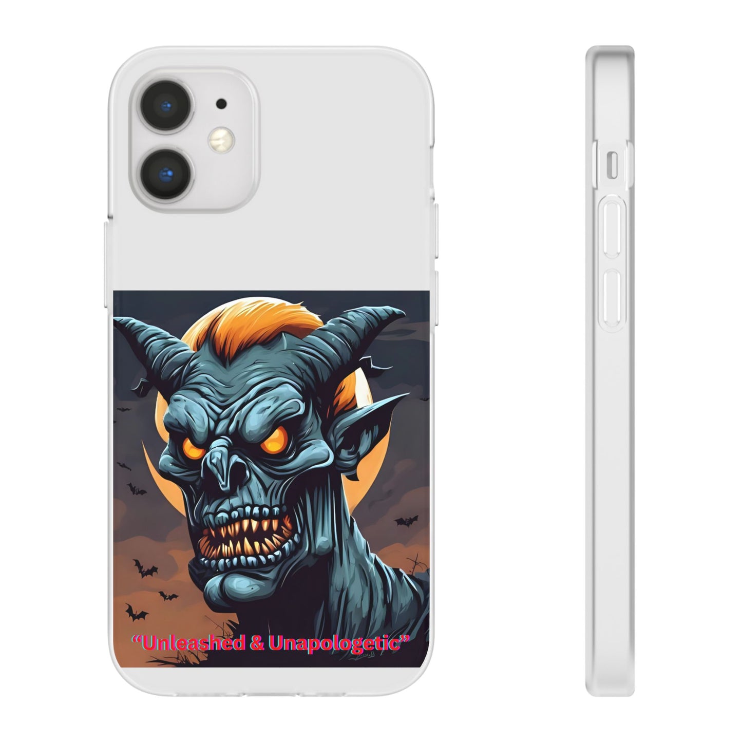 Scary Demon Art Flexi Case, Phone Cover for Halloween, Gift for Horror Lovers, Unapologetic Design, Trendy Cell Phone Protector