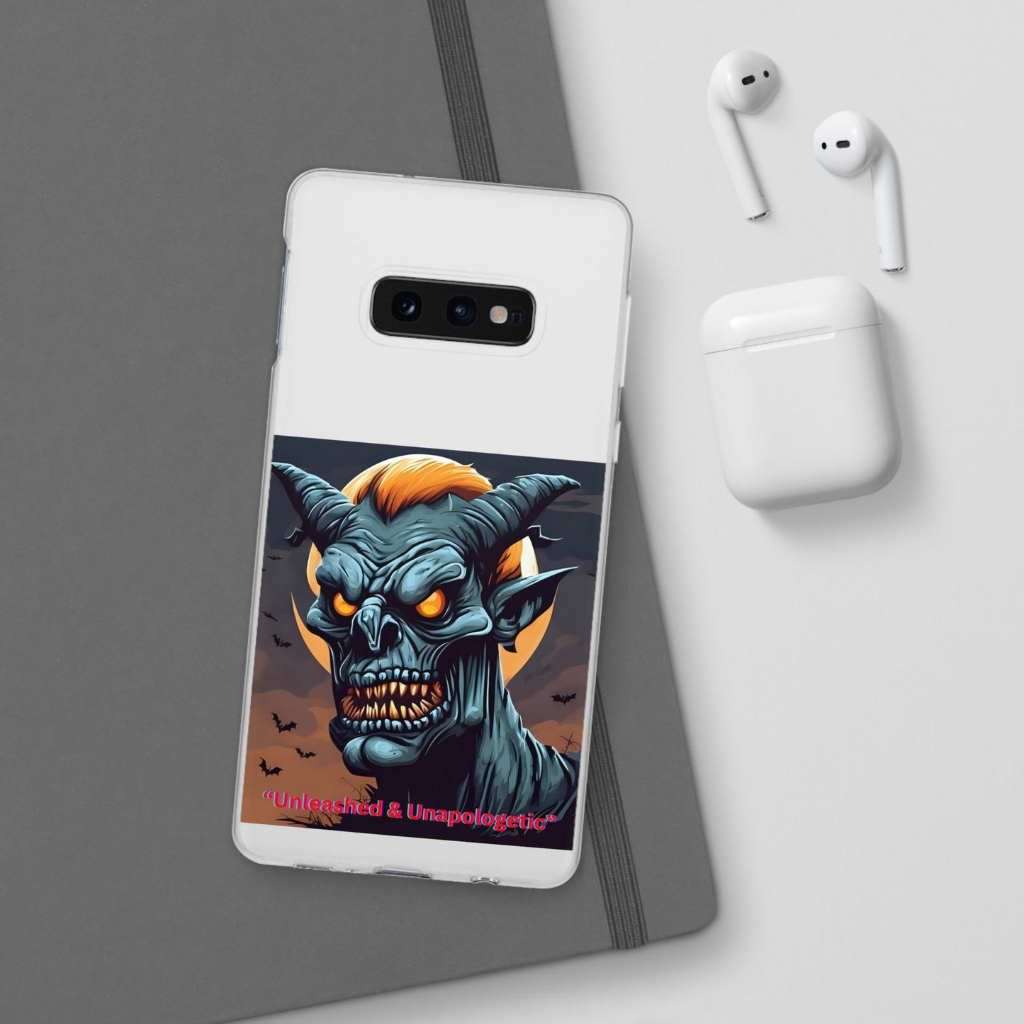 Scary Demon Art Flexi Case, Phone Cover for Halloween, Gift for Horror Lovers, Unapologetic Design, Trendy Cell Phone Protector