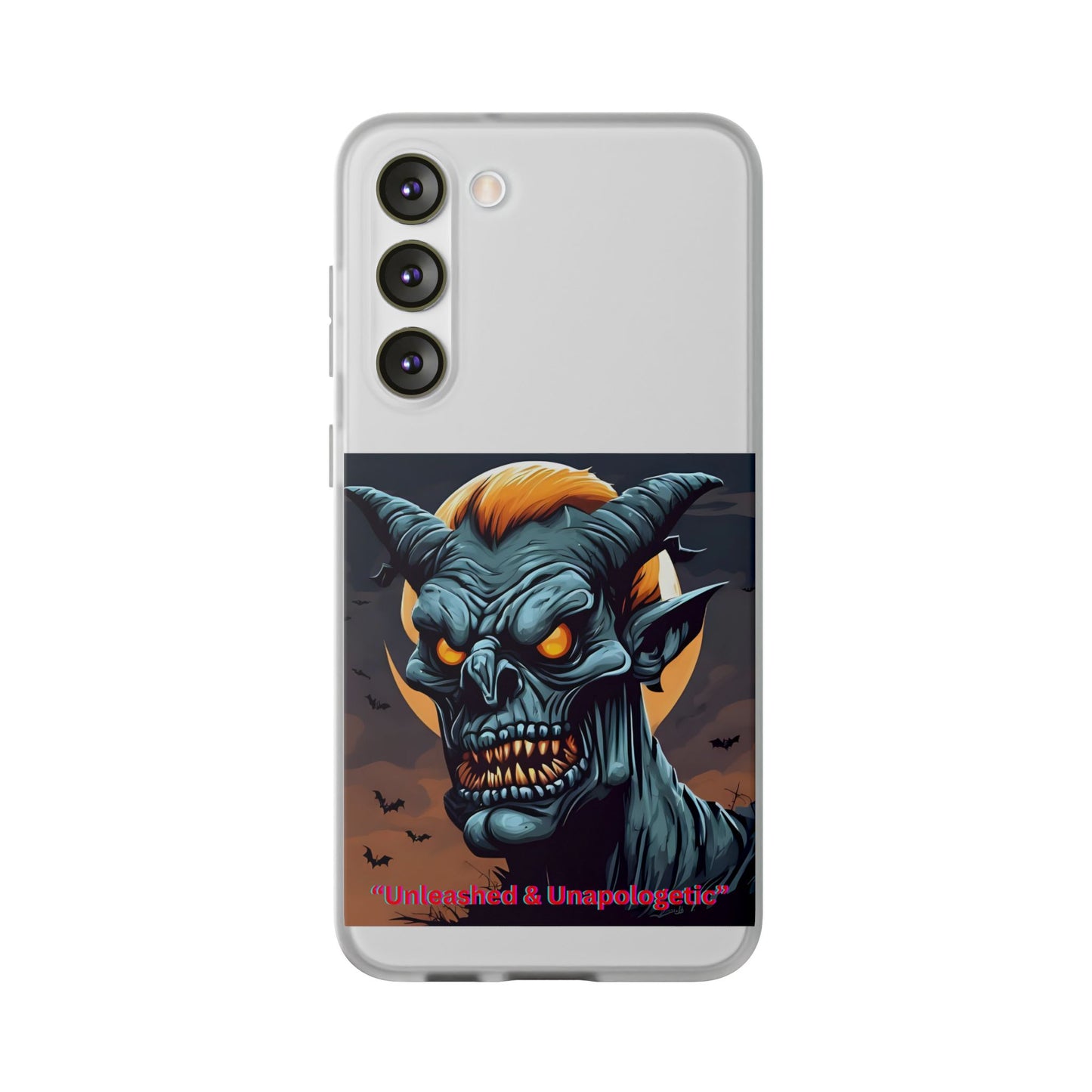 Scary Demon Art Flexi Case, Phone Cover for Halloween, Gift for Horror Lovers, Unapologetic Design, Trendy Cell Phone Protector