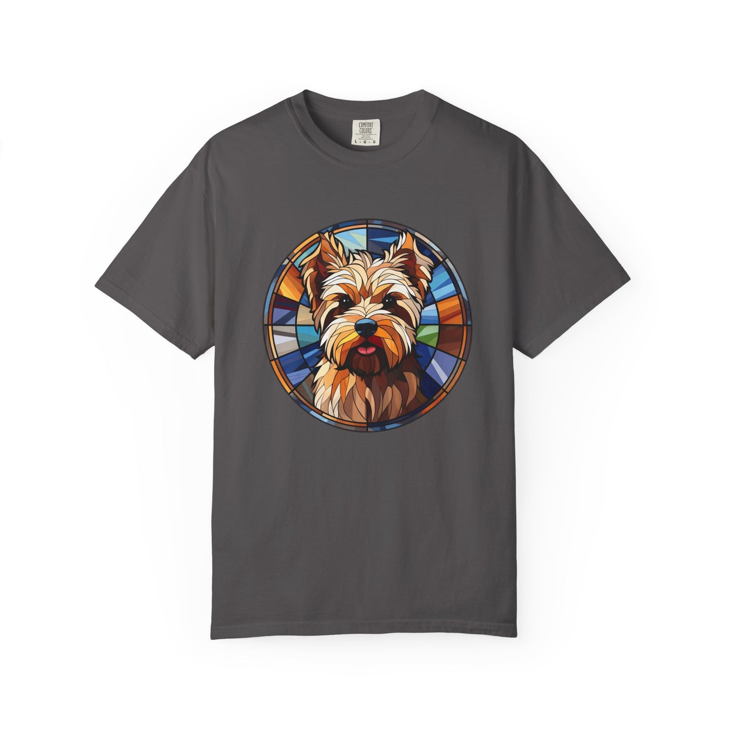 Dog Lover's Stained Glass T-Shirt, Unisex Terrier Tee, Animal Art Shirt, Gift for Dog Owners, Casual Wear, Biewer Terrier