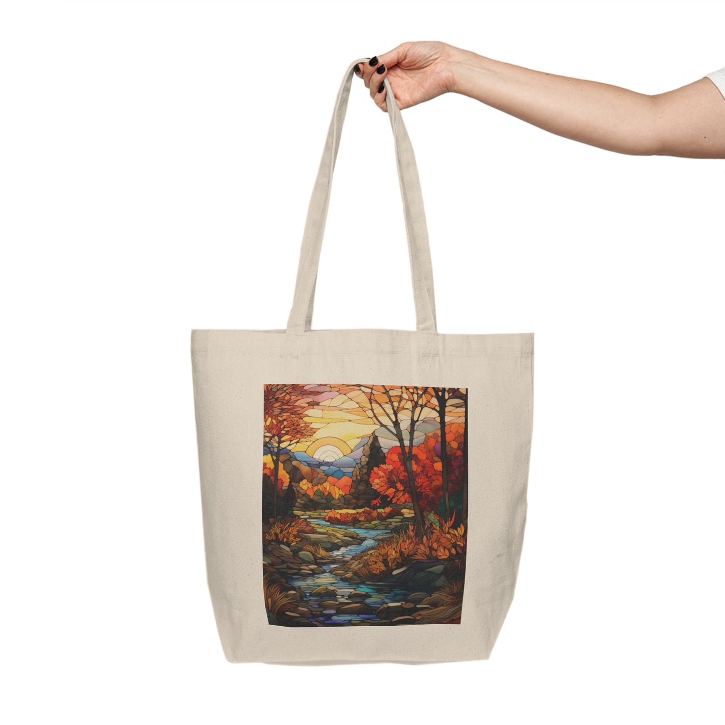 Autumn Landscape Canvas Tote Bag - Eco-Friendly Fall Grocery Gift Bag, 100% Cotton, Washable, Shipped from Canada