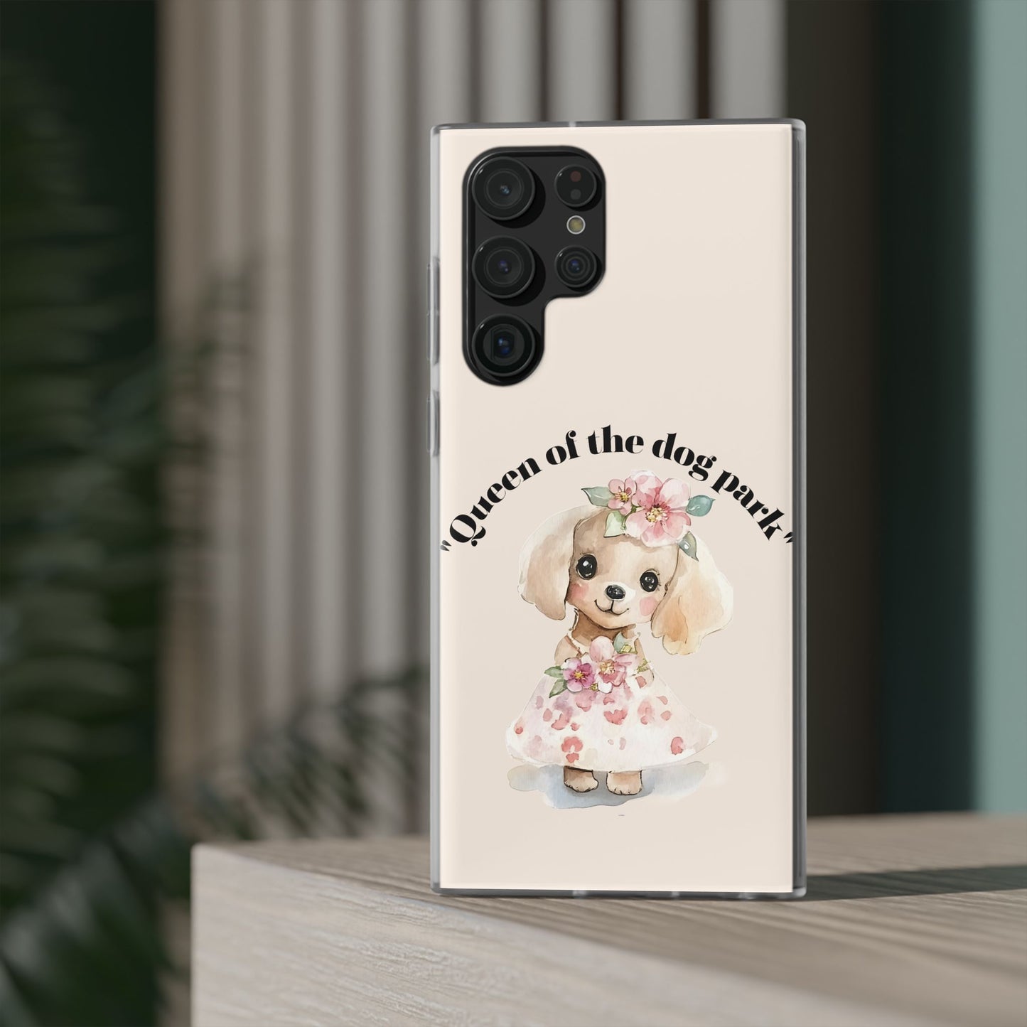 Cute Dog Park Flexi Case - 'Queen of the Dog Park', Protective Phone Cover for Dog Lovers, Pet Gift, Dog Mom Accessory, Custom Phone Case