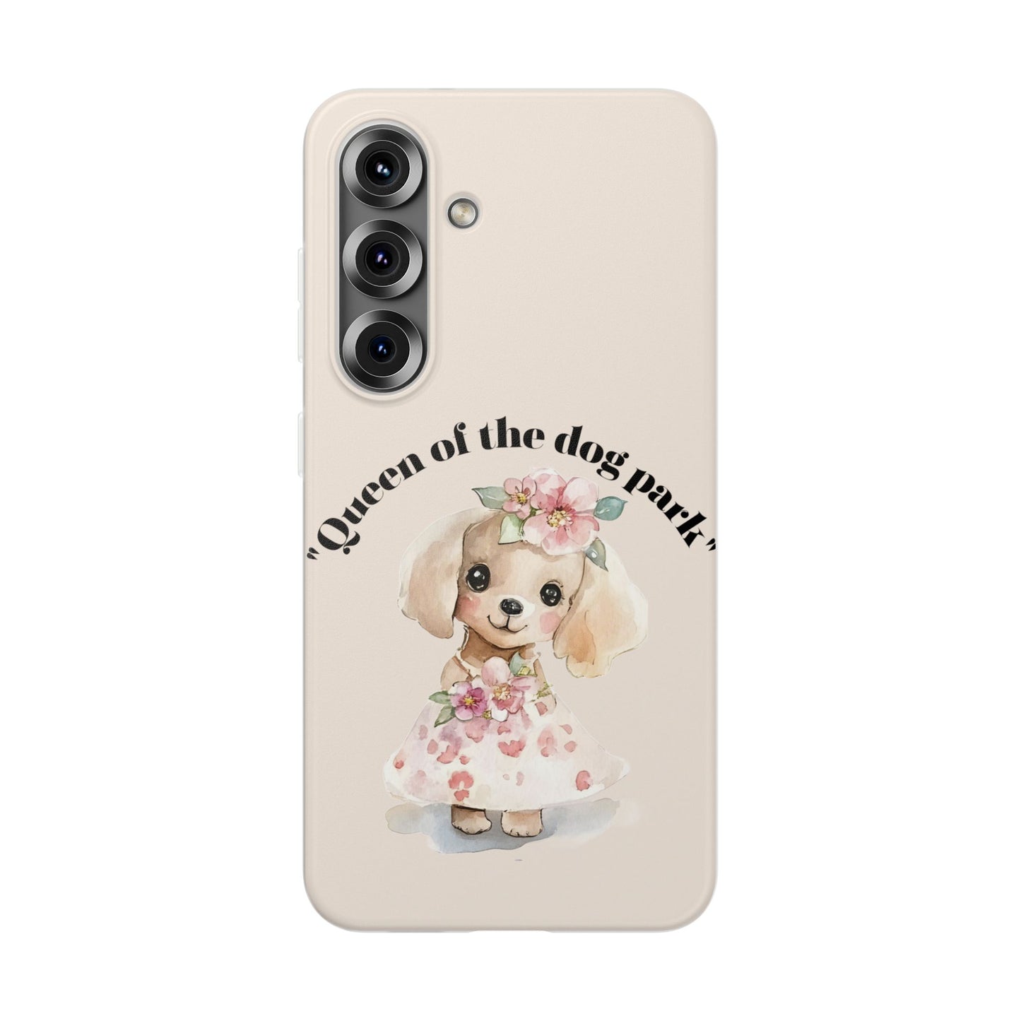 Cute Dog Park Flexi Case - 'Queen of the Dog Park', Protective Phone Cover for Dog Lovers, Pet Gift, Dog Mom Accessory, Custom Phone Case