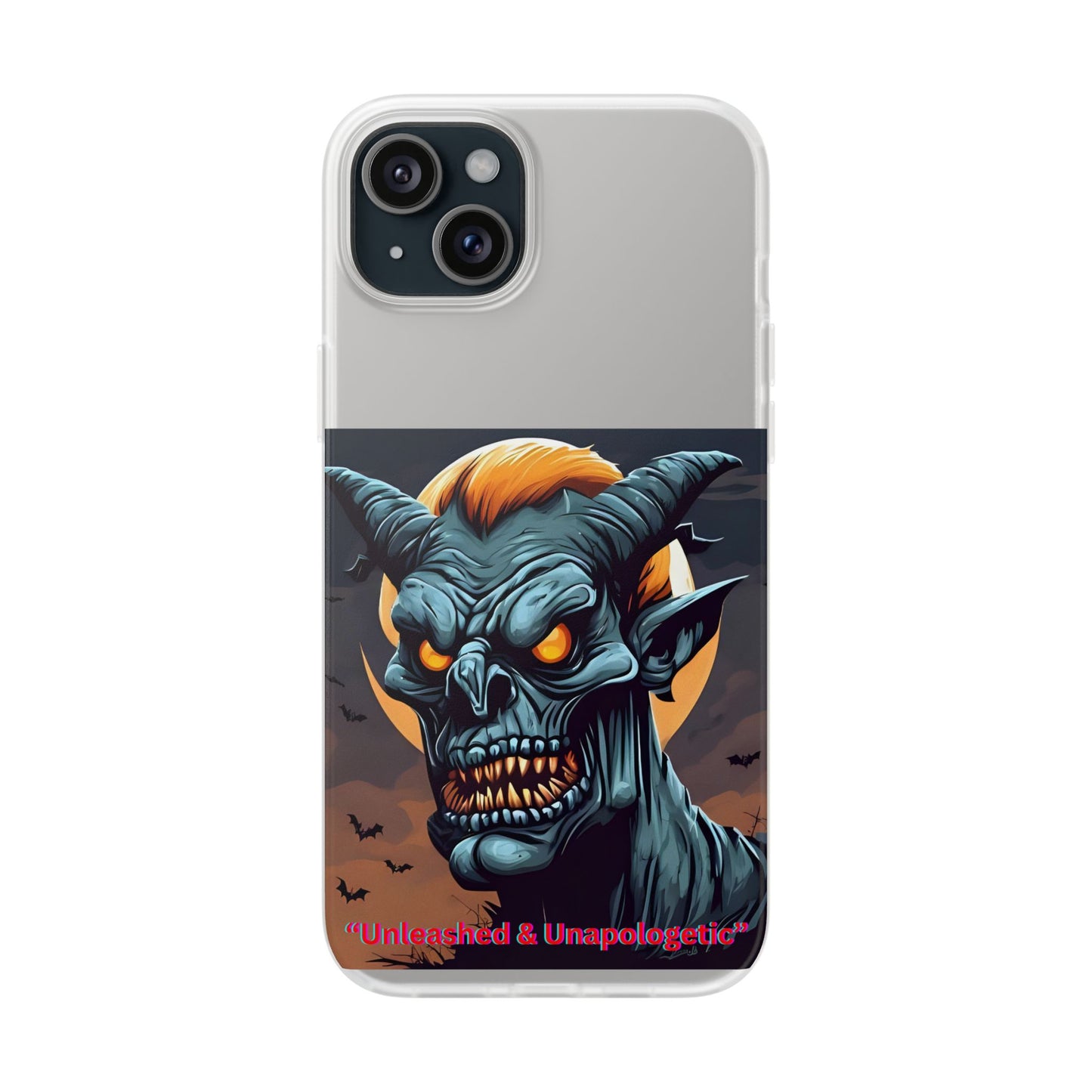 Scary Demon Art Flexi Case, Phone Cover for Halloween, Gift for Horror Lovers, Unapologetic Design, Trendy Cell Phone Protector
