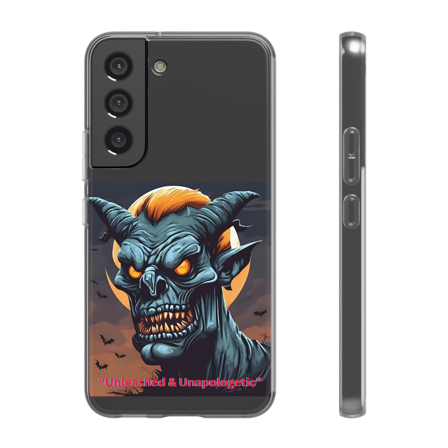 Scary Demon Art Flexi Case, Phone Cover for Halloween, Gift for Horror Lovers, Unapologetic Design, Trendy Cell Phone Protector